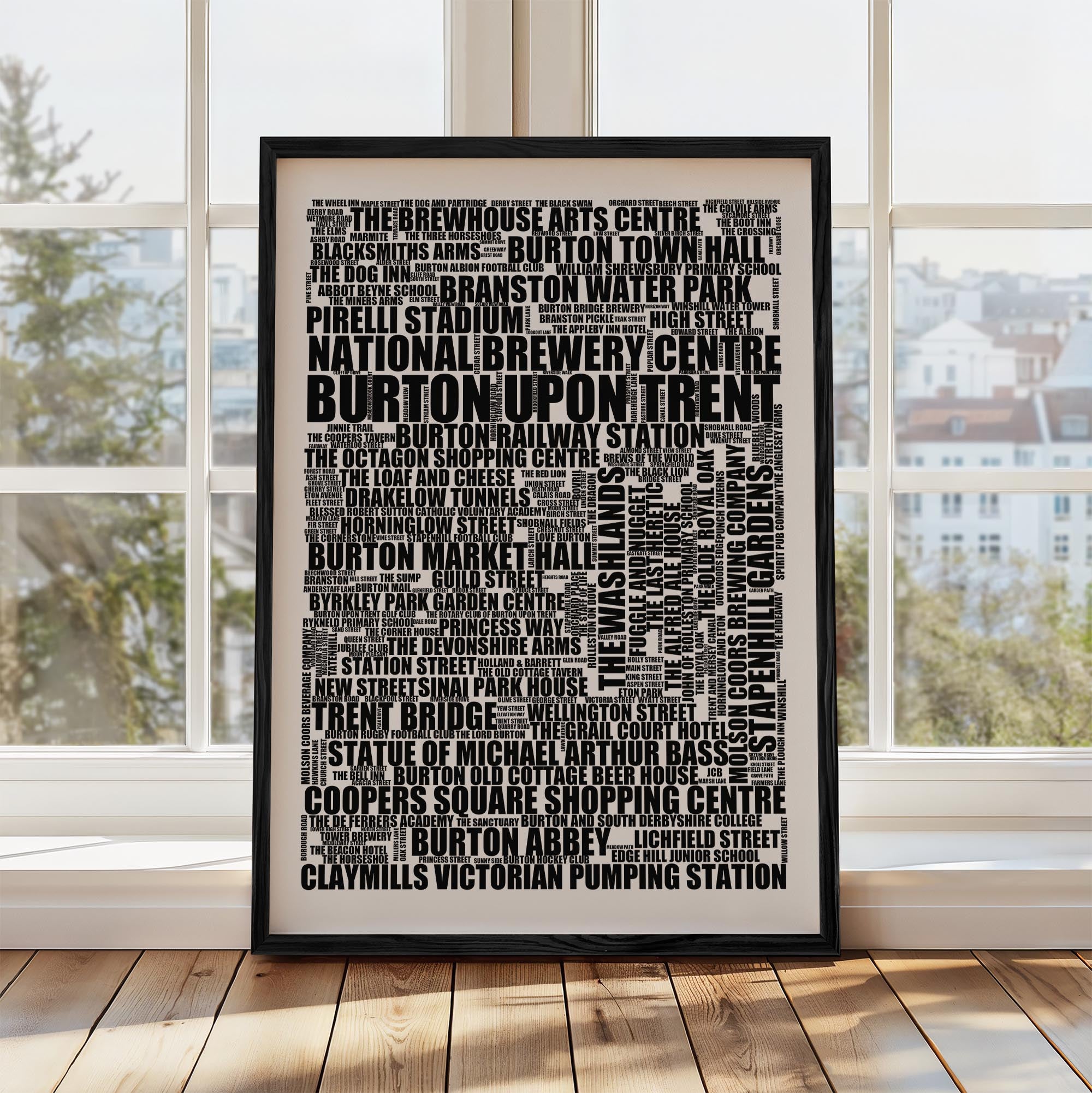 Burton upon Trent - Premium Typographic Word Cloud Prints, Posters & Gifts