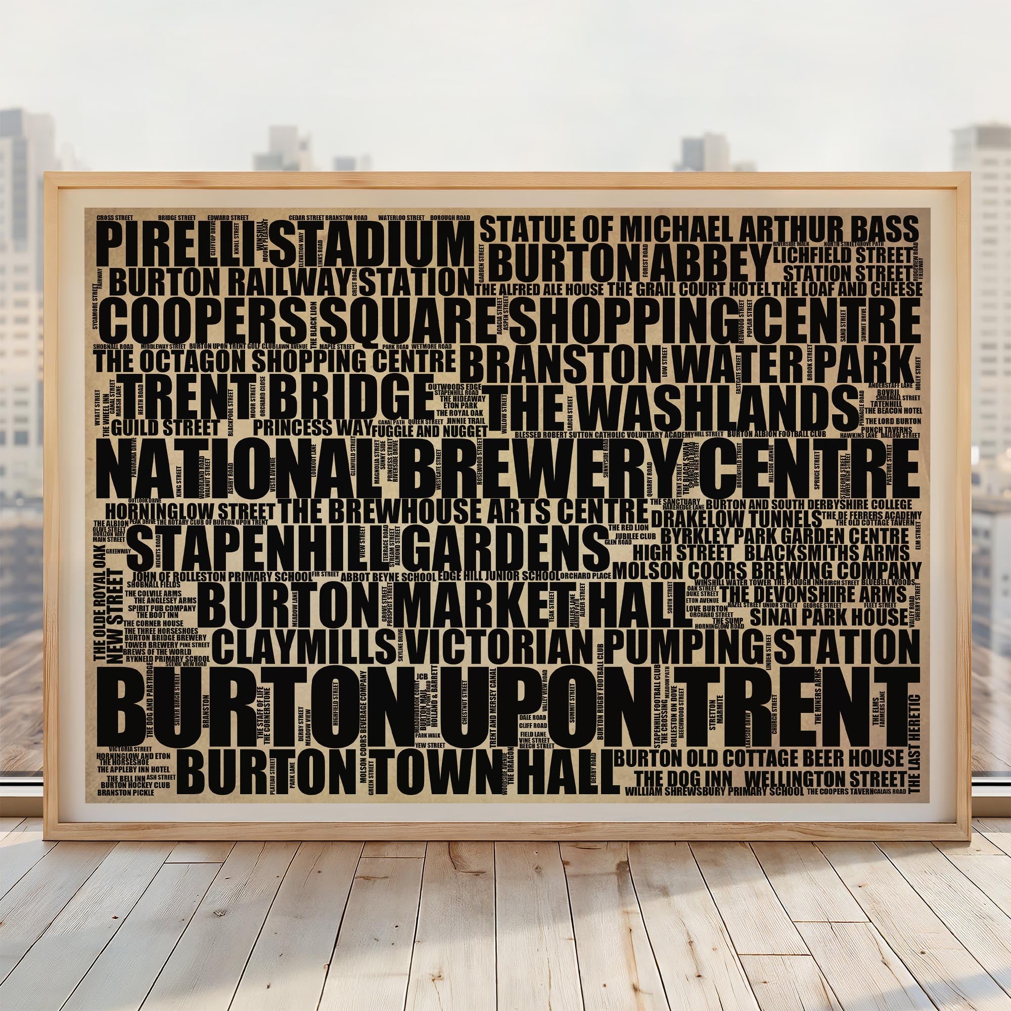 Burton upon Trent - Premium Typographic Word Cloud Prints, Posters & Gifts