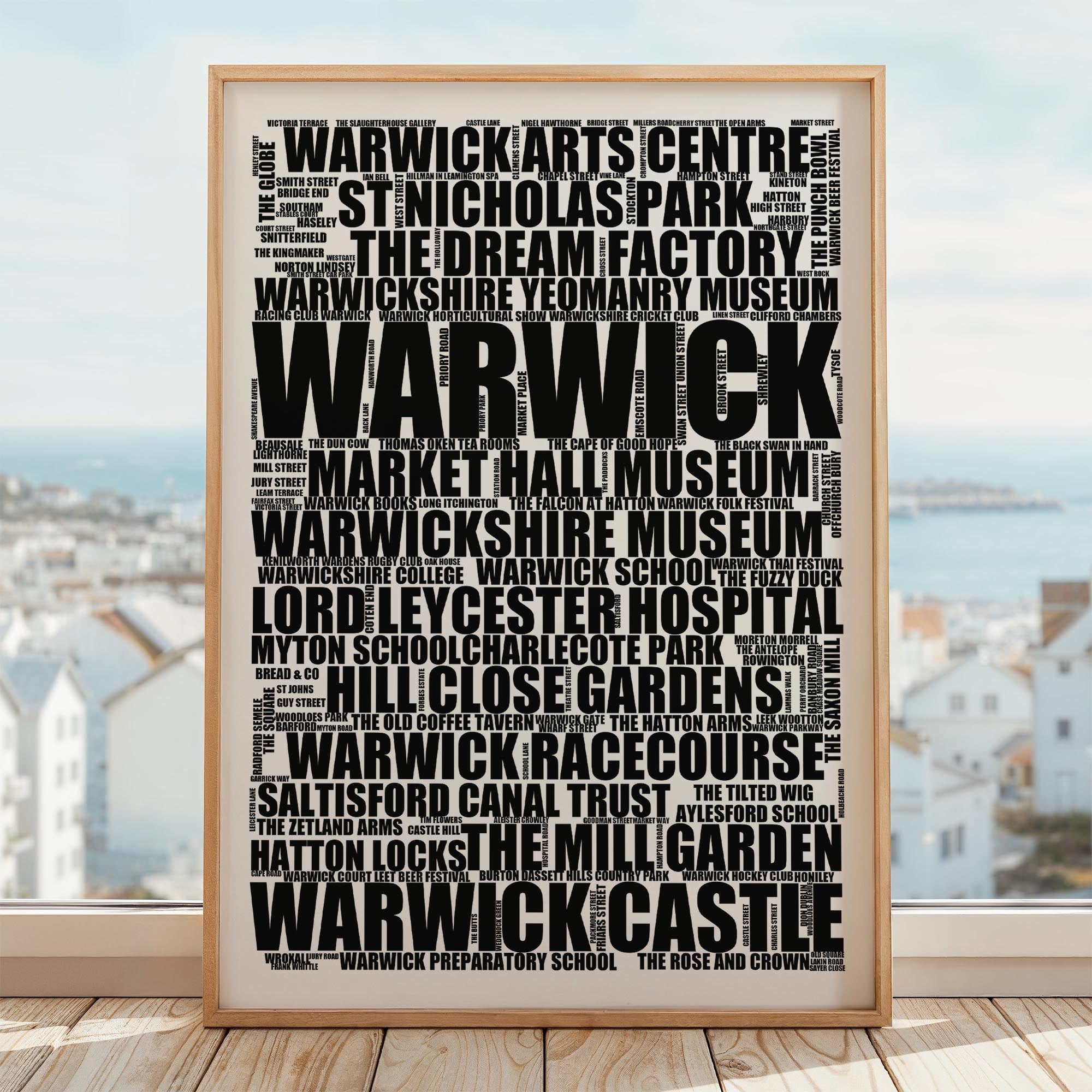 Warwick - Premium Typographic Word Cloud Prints, Posters & Gifts