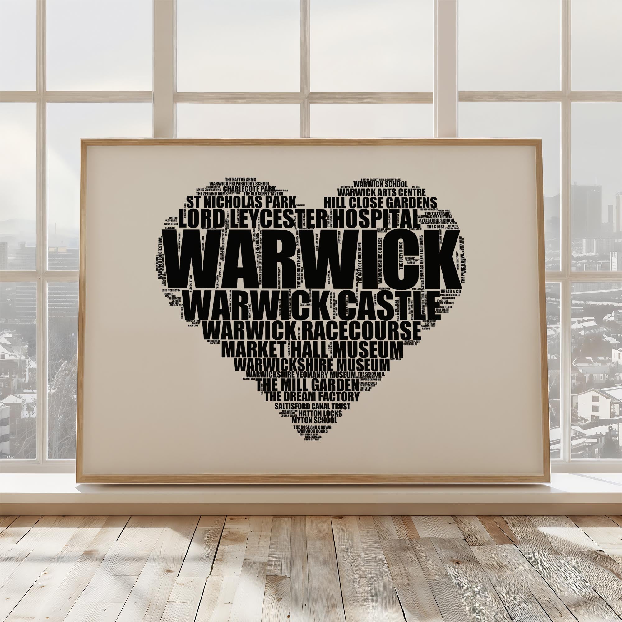Warwick - Premium Typographic Word Cloud Prints, Posters & Gifts