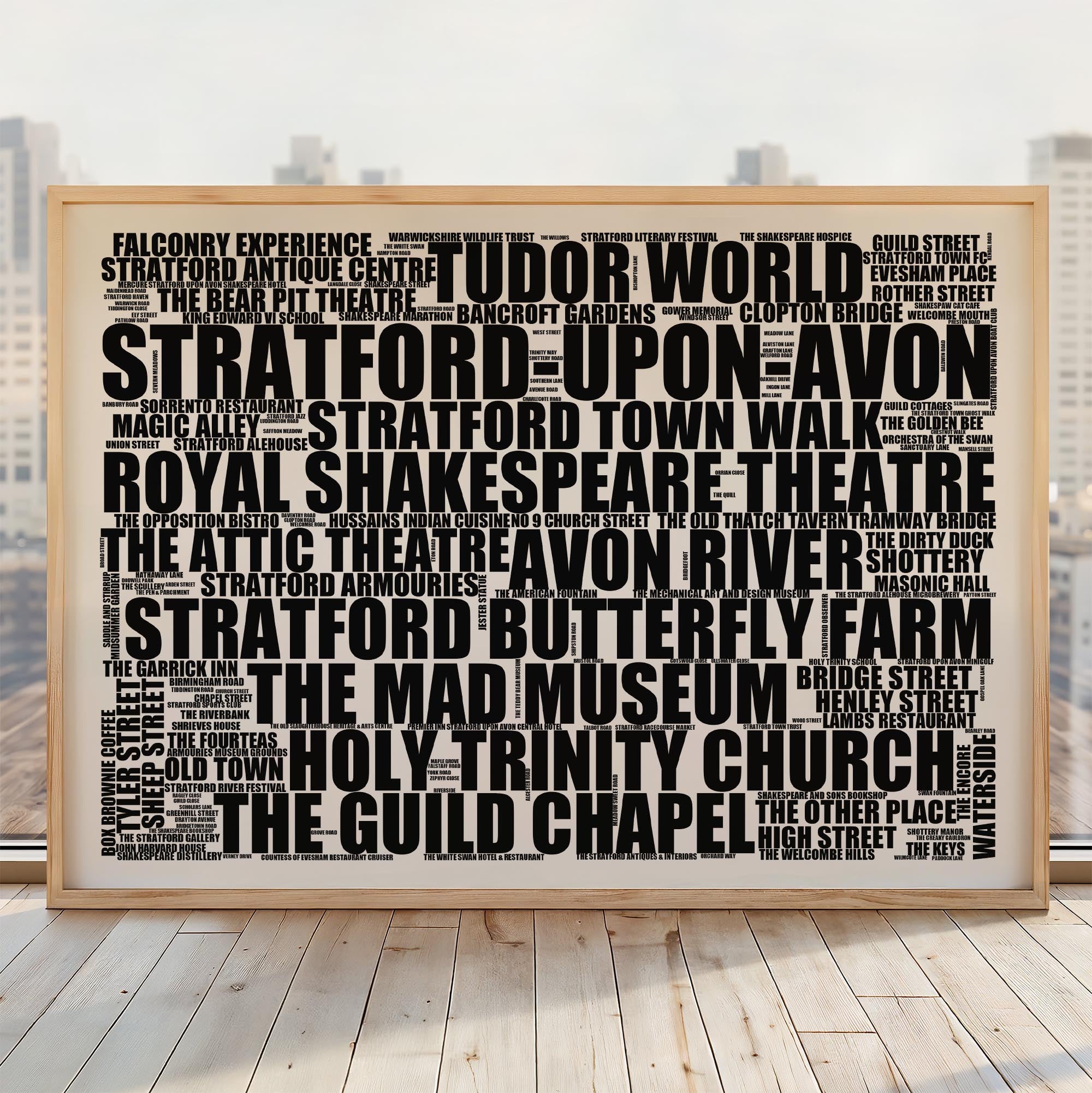 Stratford-upon-Avon - Premium Typographic Word Cloud Prints, Posters & Gifts
