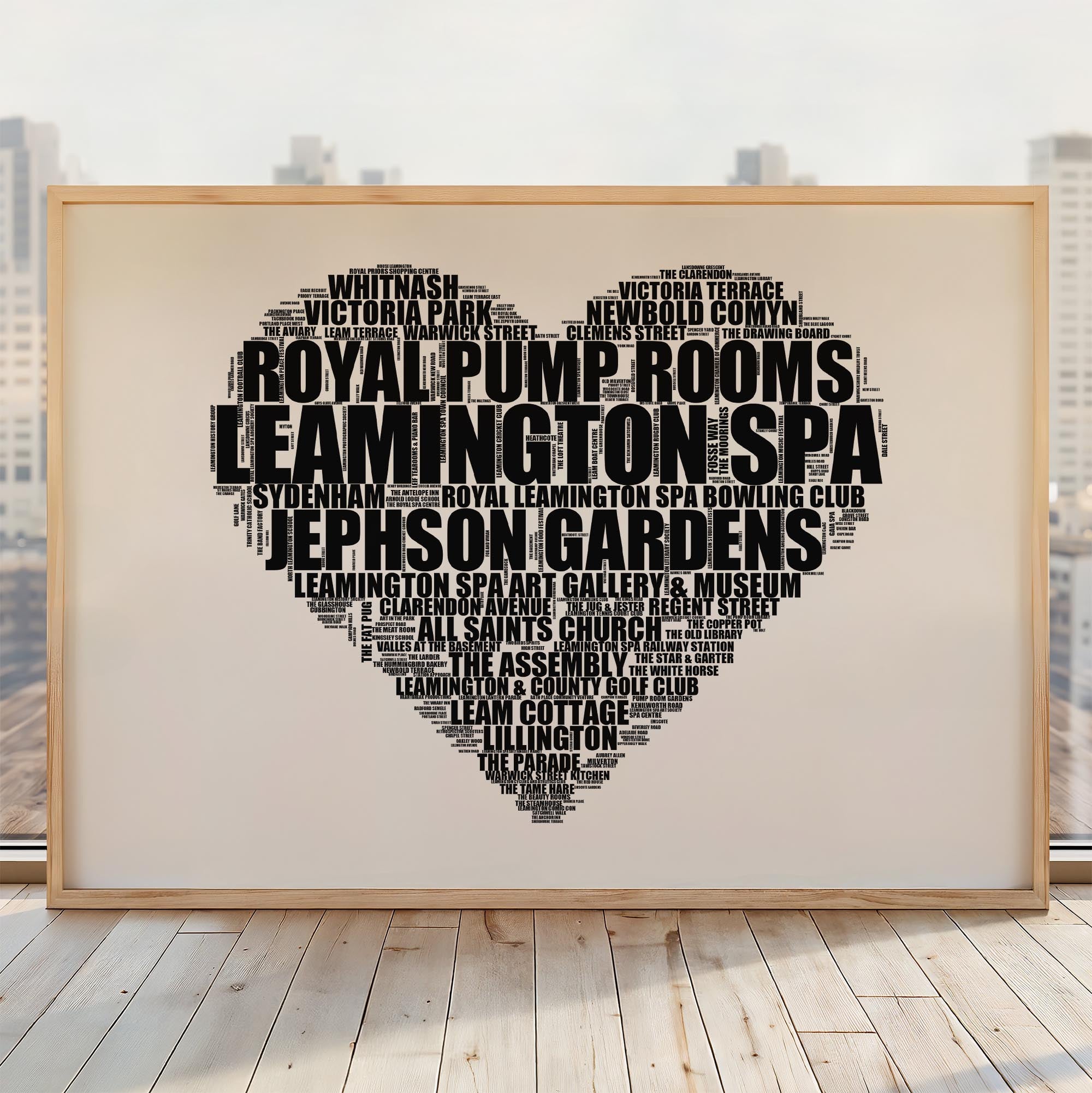 Leamington Spa - Premium Typographic Word Cloud Prints, Posters & Gifts