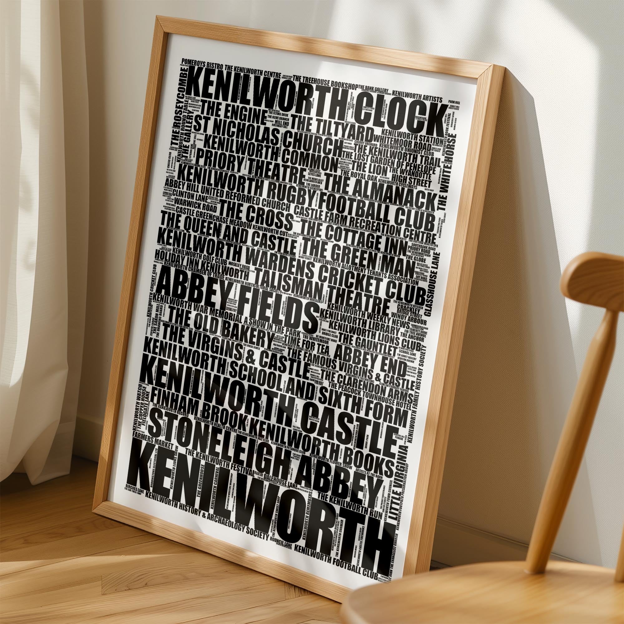 Kenilworth - Premium Typographic Word Cloud Prints, Posters & Gifts