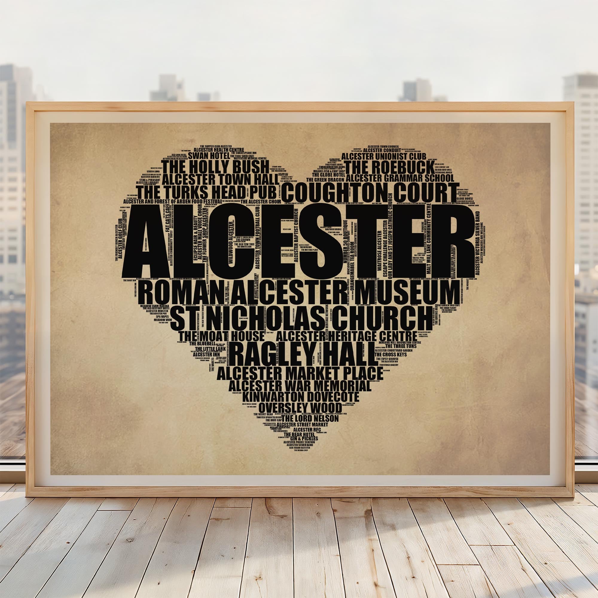 Alcester - Premium Typographic Word Cloud Prints, Posters & Gifts