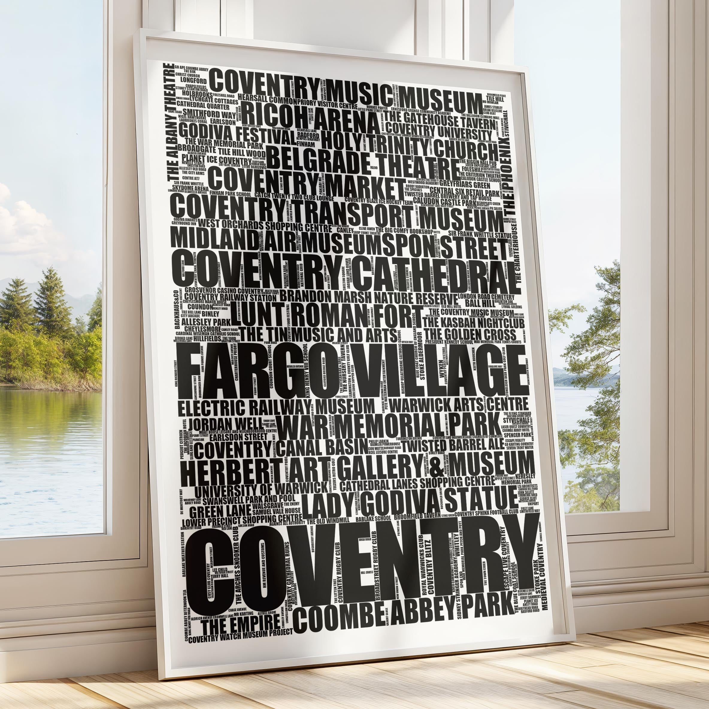 Coventry - Premium Typographic Word Cloud Prints, Posters & Gifts