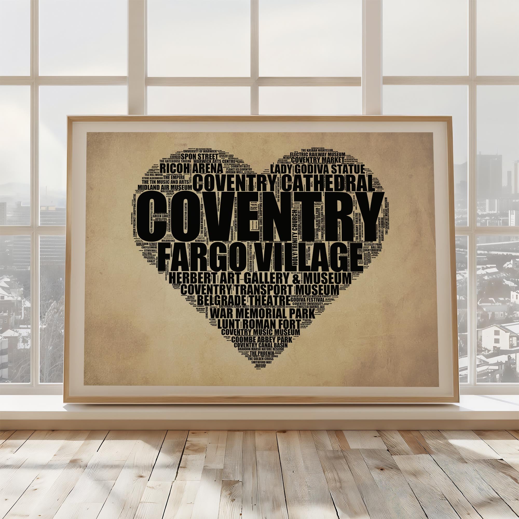 Coventry - Premium Typographic Word Cloud Prints, Posters & Gifts