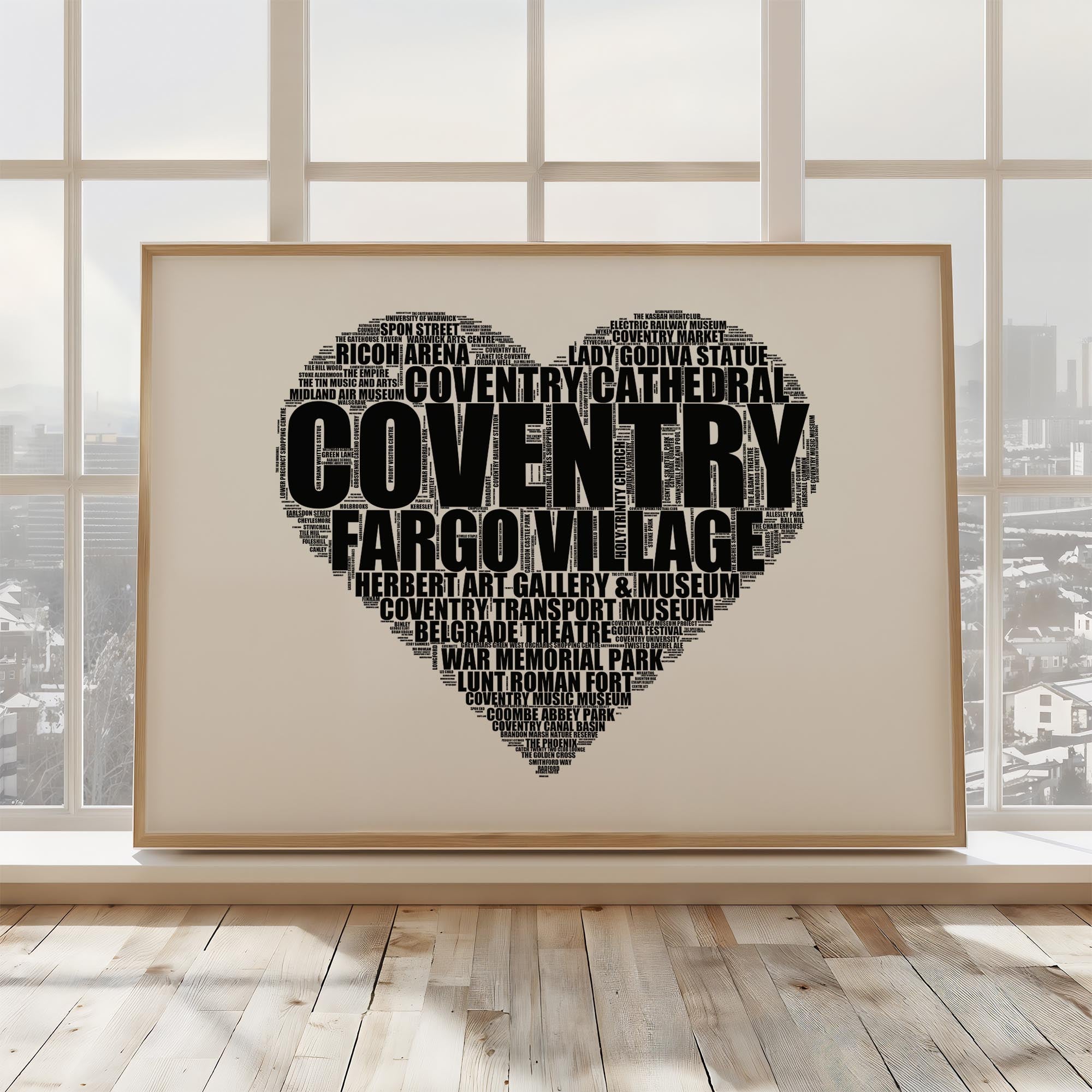 Coventry - Premium Typographic Word Cloud Prints, Posters & Gifts
