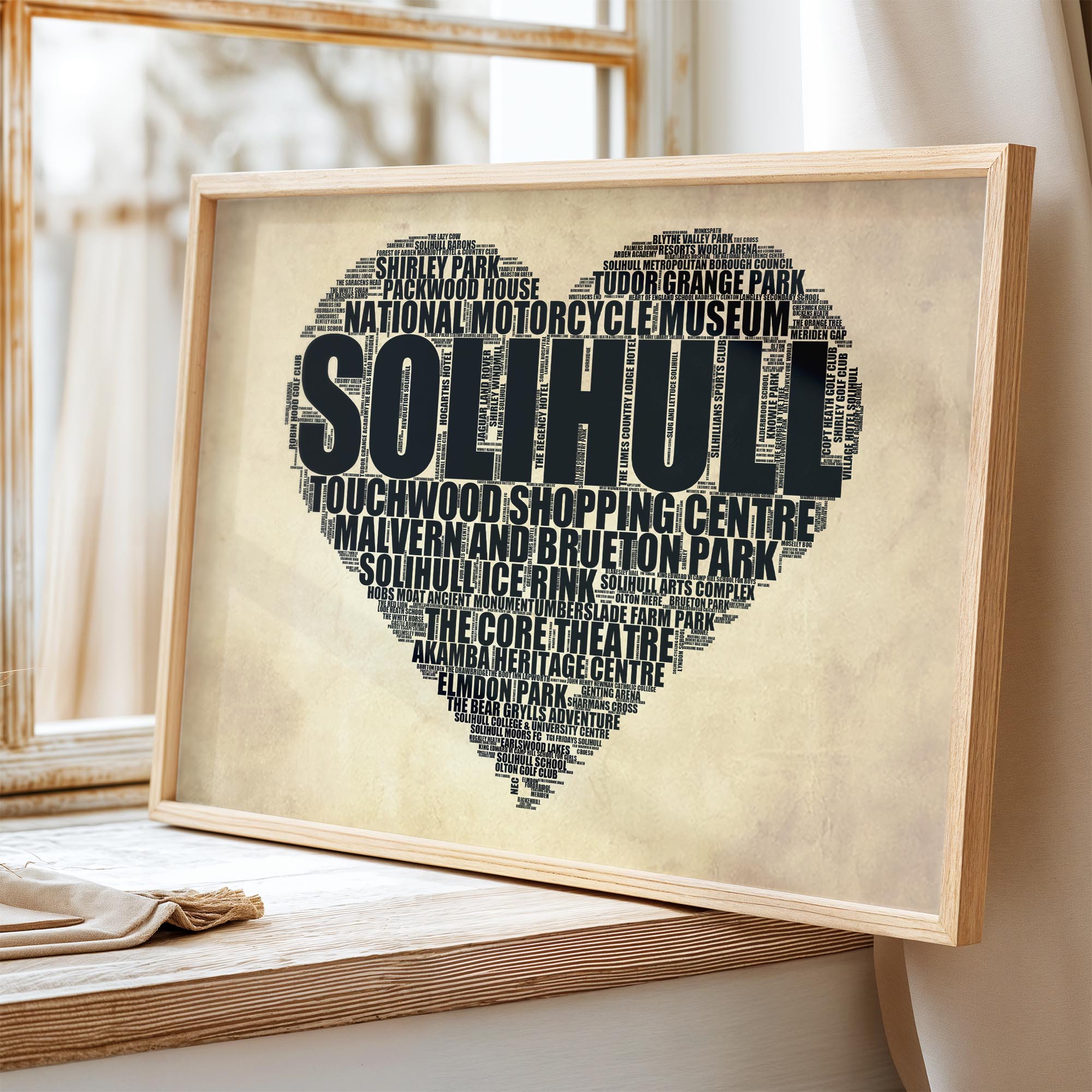 Solihull - Premium Typographic Word Cloud Prints, Posters & Gifts