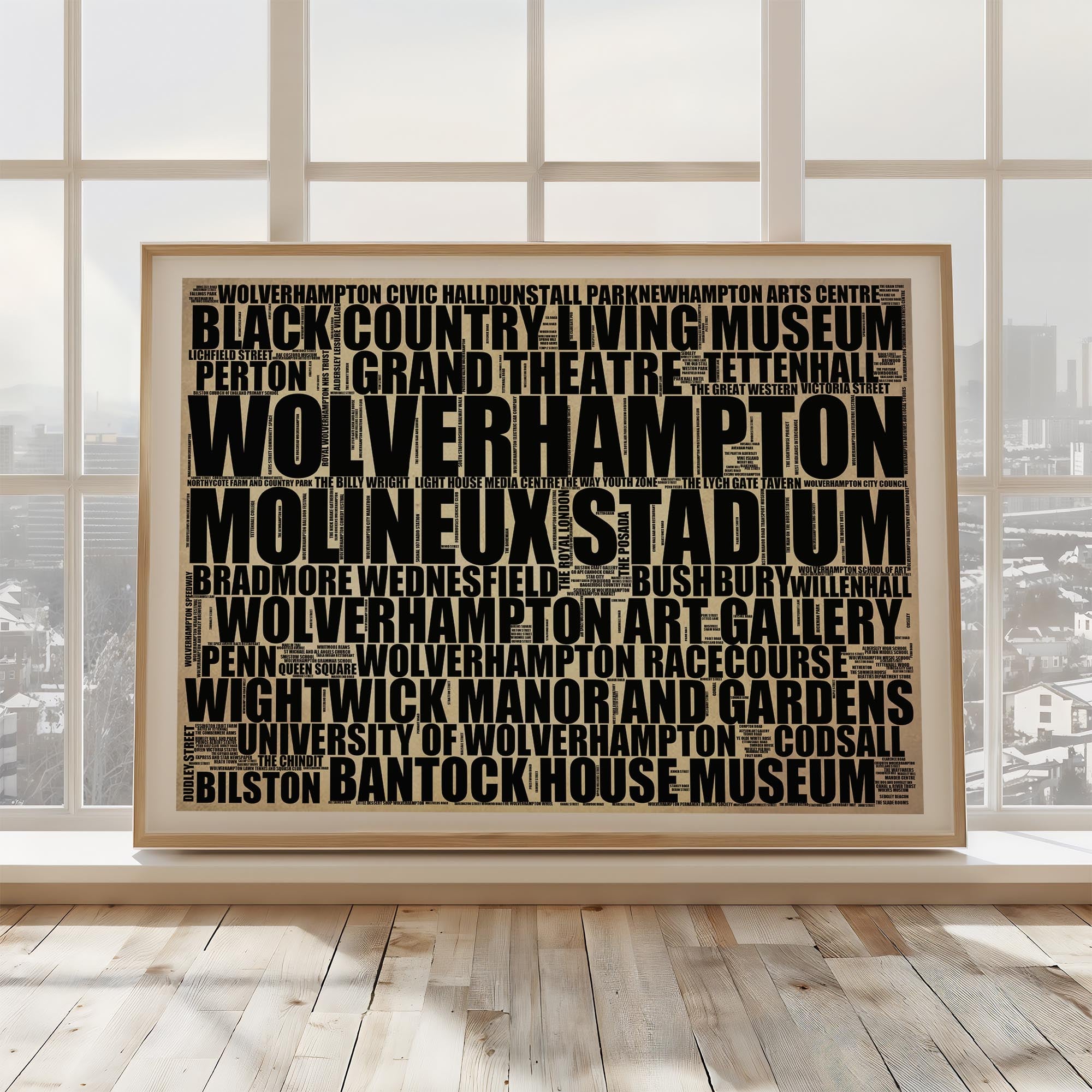 Wolverhampton - Premium Typographic Word Cloud Prints, Posters & Gifts