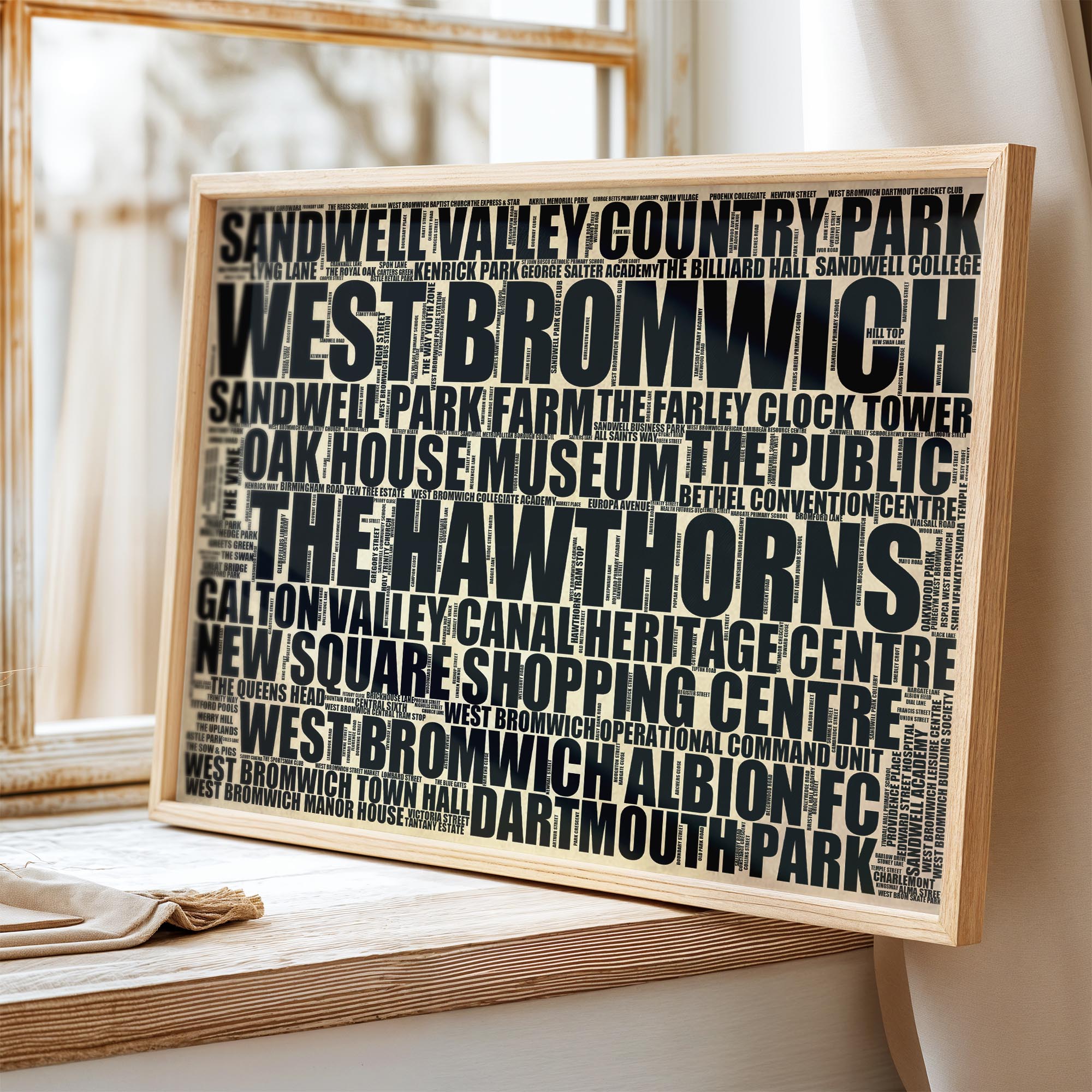 West Bromwich - Premium Typographic Word Cloud Prints, Posters & Gifts