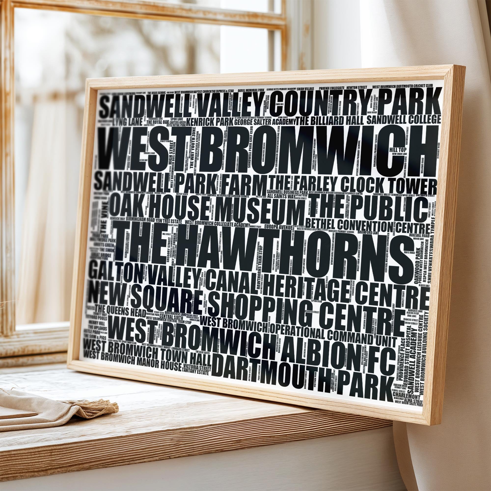 West Bromwich - Premium Typographic Word Cloud Prints, Posters & Gifts