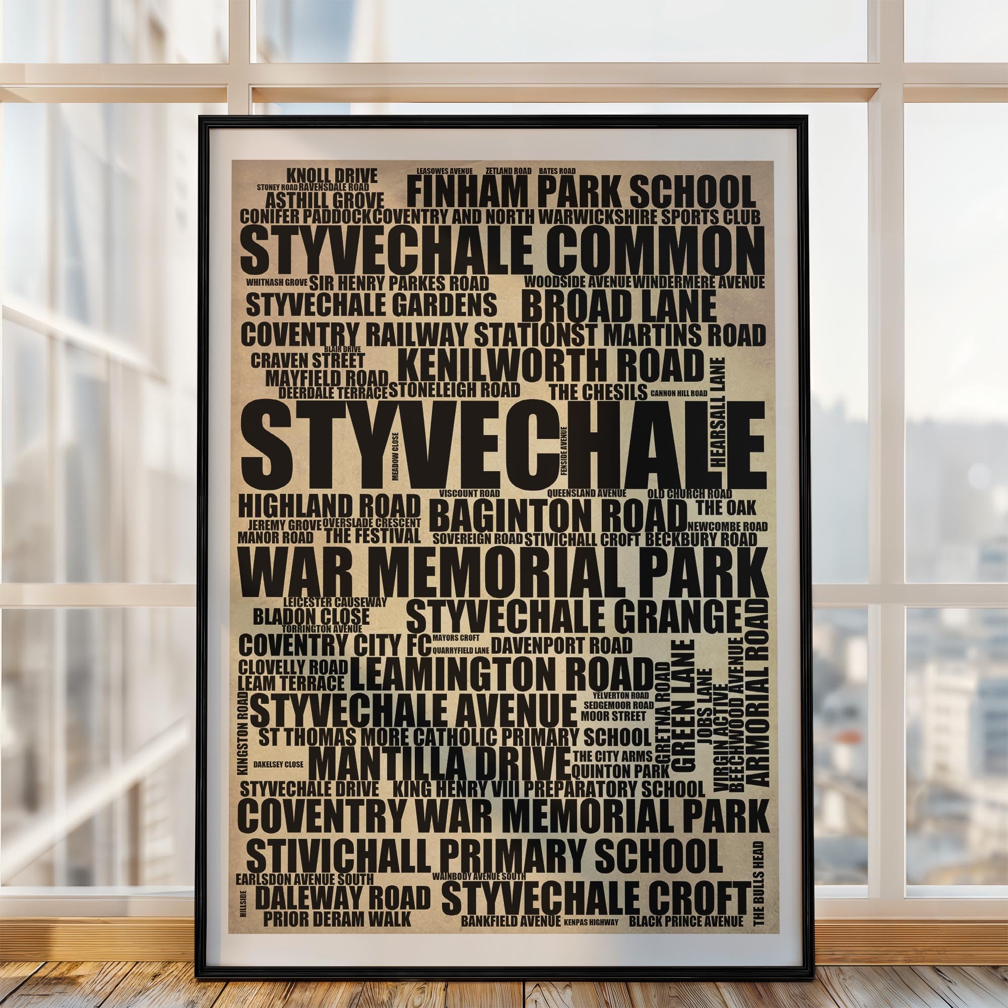 Styvechale - Premium Typographic Word Cloud Prints, Posters & Gifts