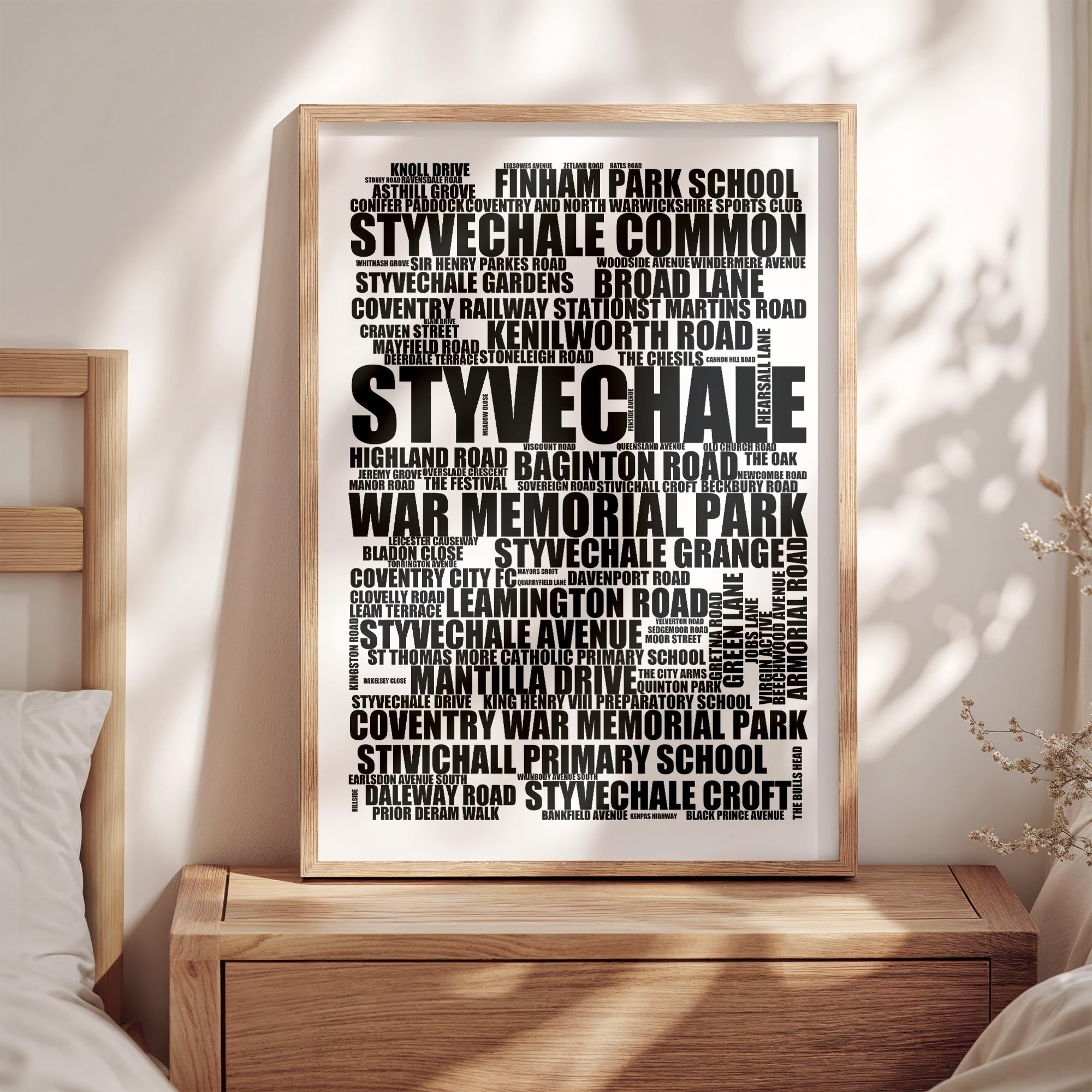 Styvechale - Premium Typographic Word Cloud Prints, Posters & Gifts