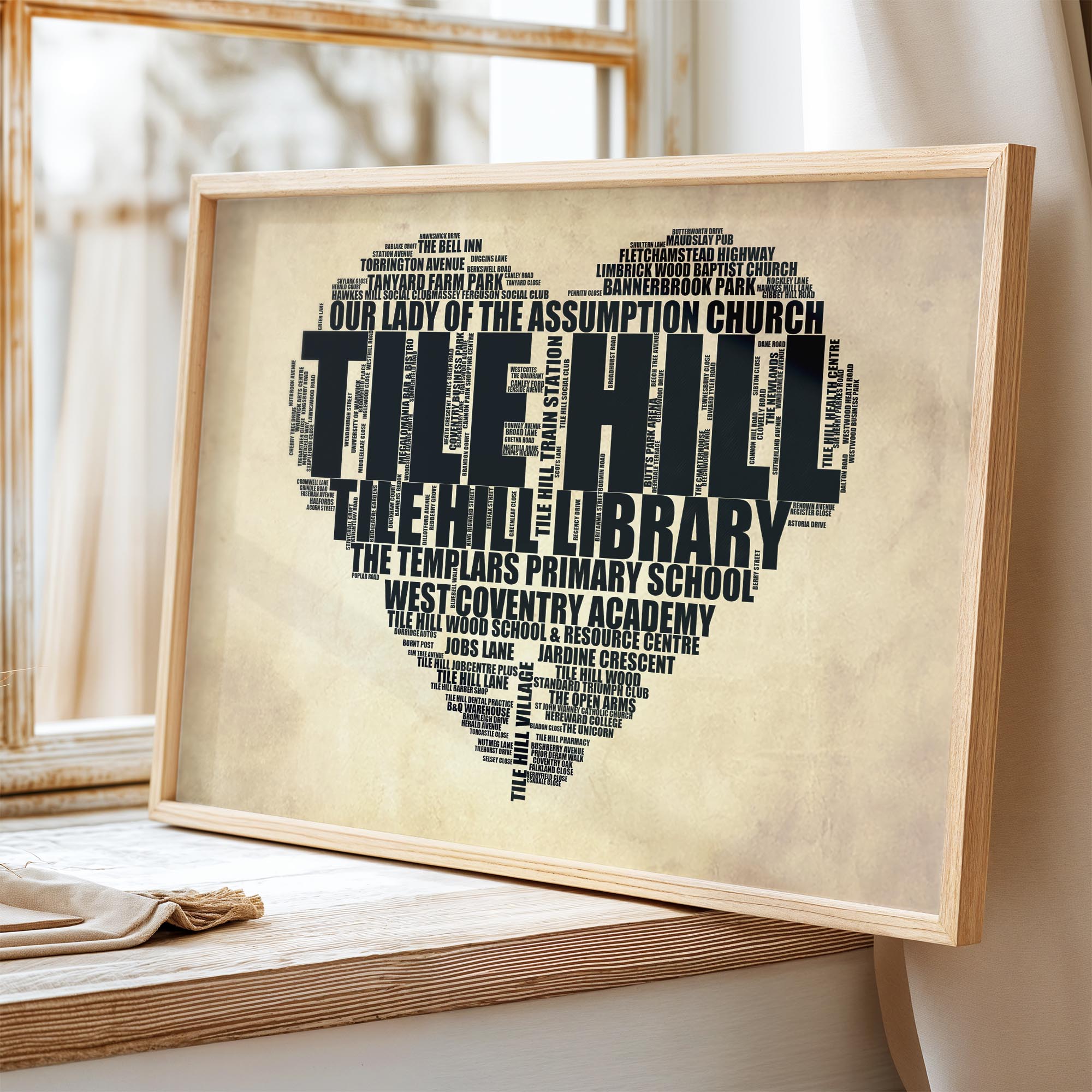 Tile Hill - Premium Typographic Word Cloud Prints, Posters & Gifts