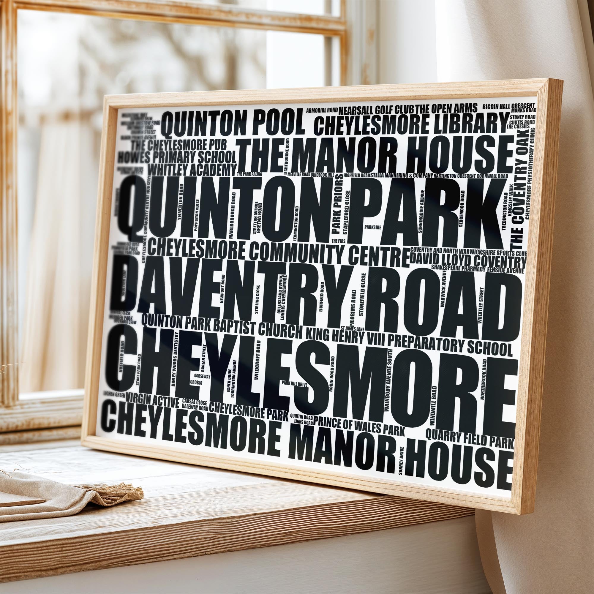Cheylesmore - Premium Typographic Word Cloud Prints, Posters & Gifts