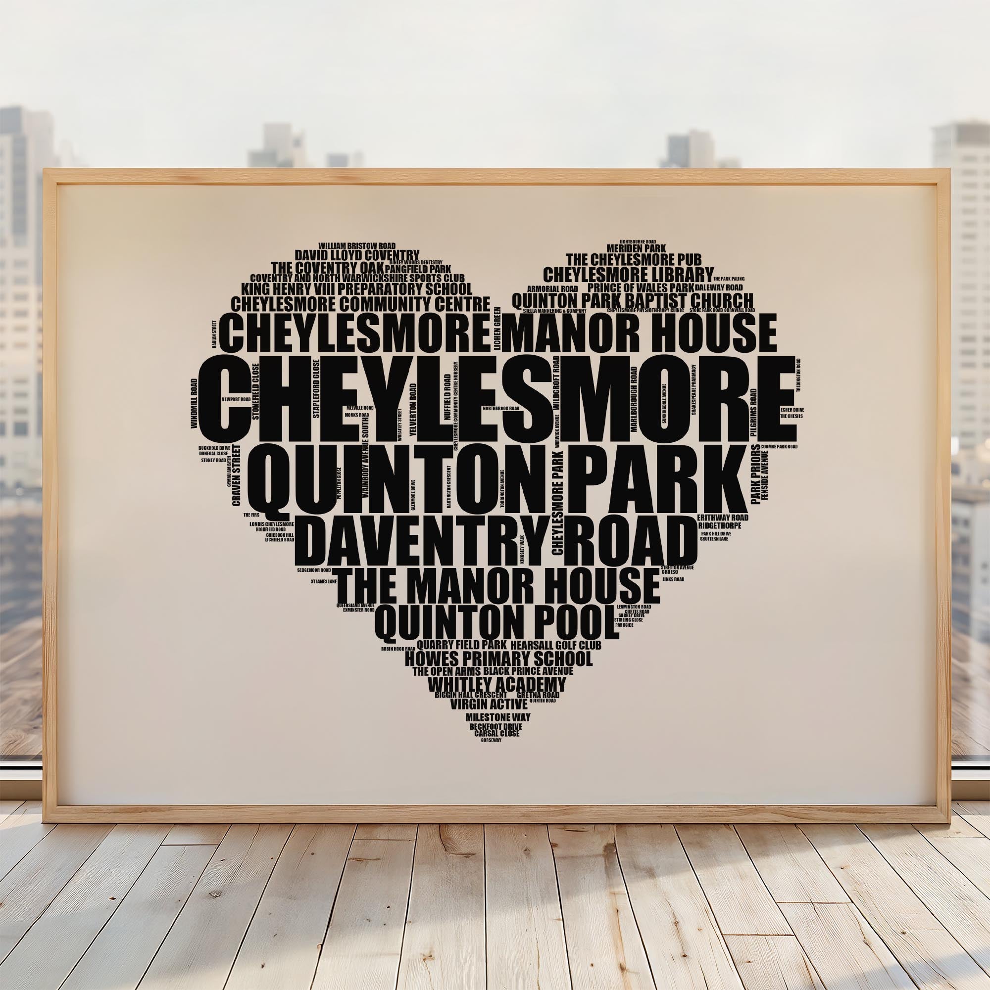 Cheylesmore - Premium Typographic Word Cloud Prints, Posters & Gifts