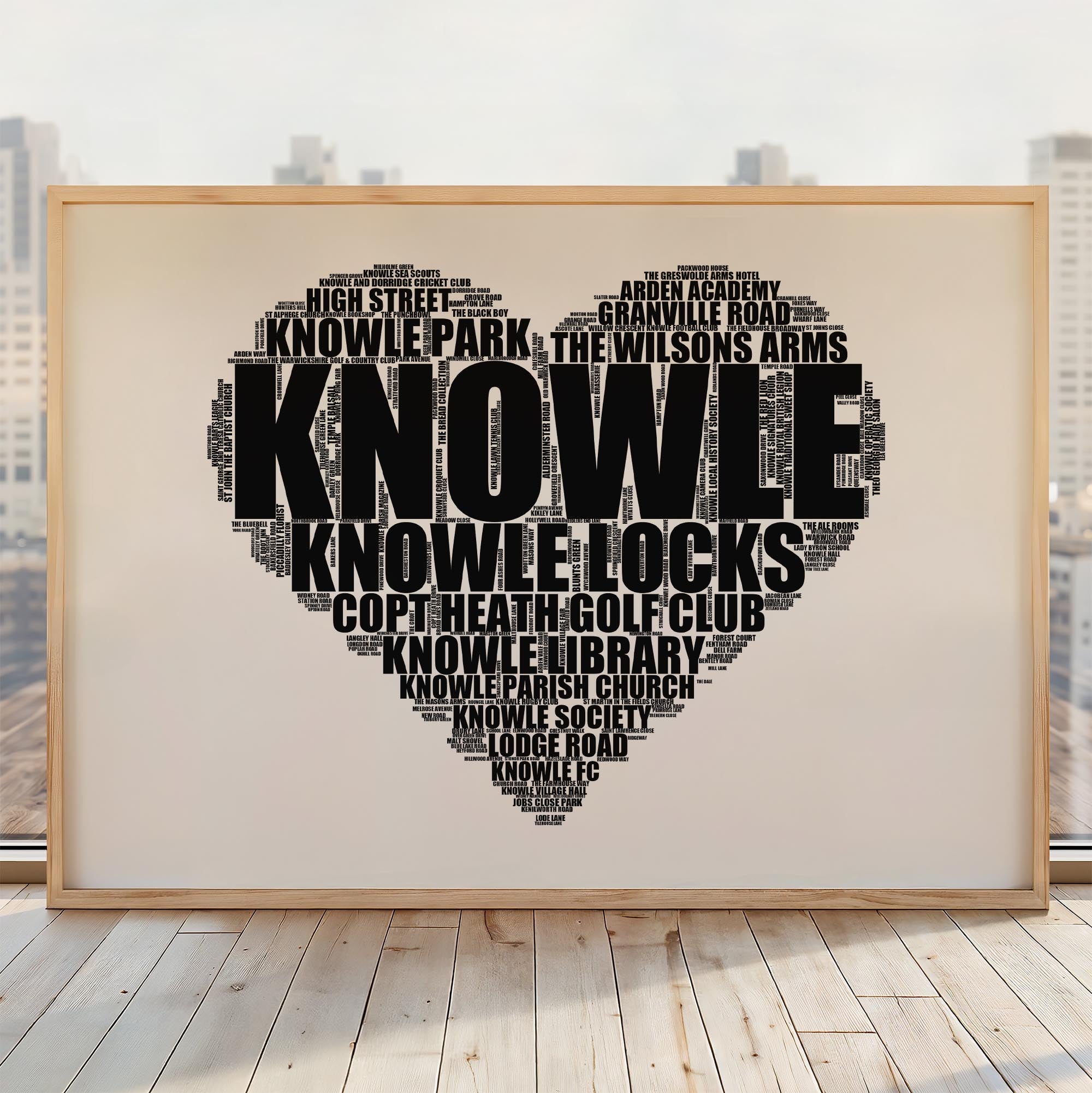 Knowle - Premium Typographic Word Cloud Prints, Posters & Gifts