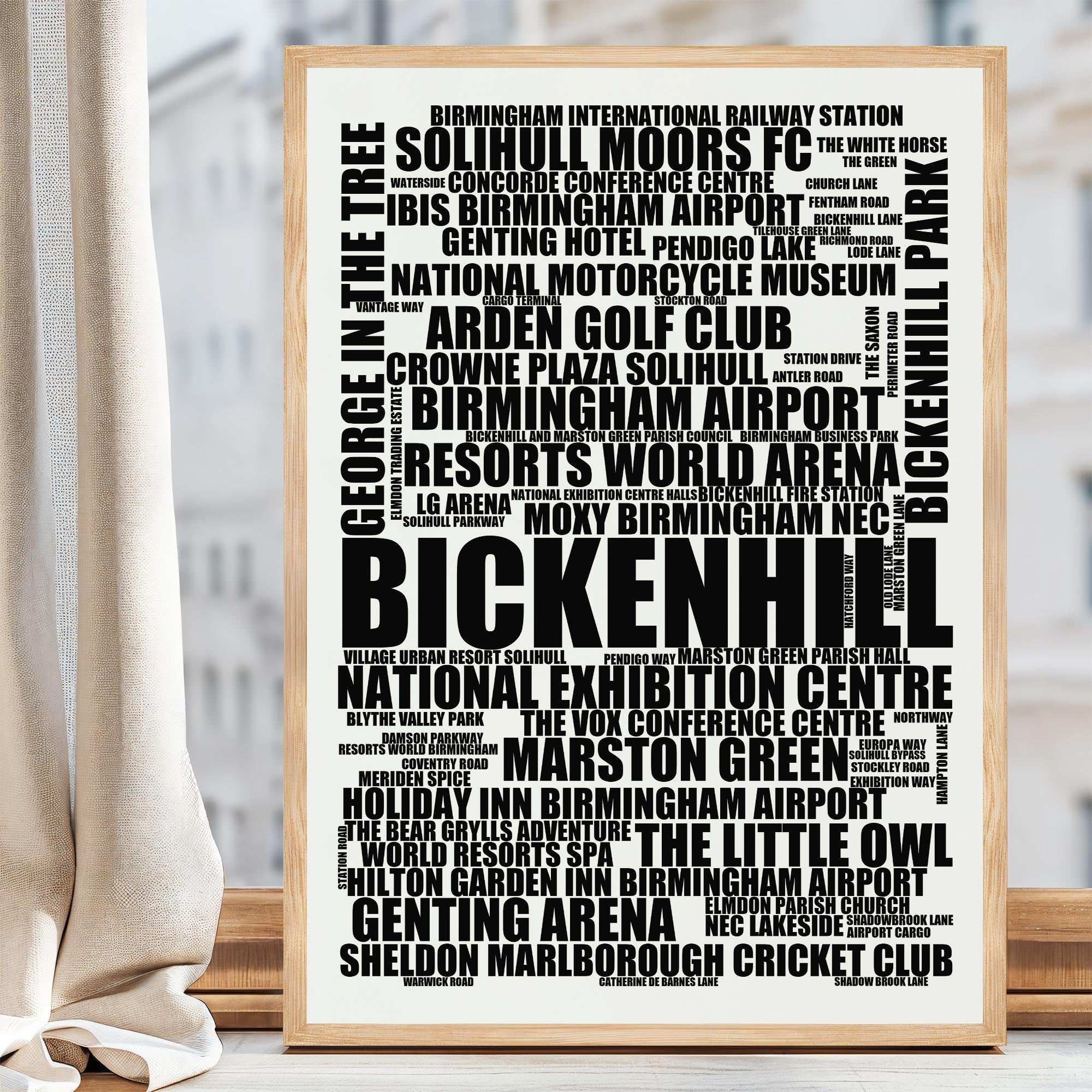 Bickenhill - Premium Typographic Word Cloud Prints, Posters & Gifts