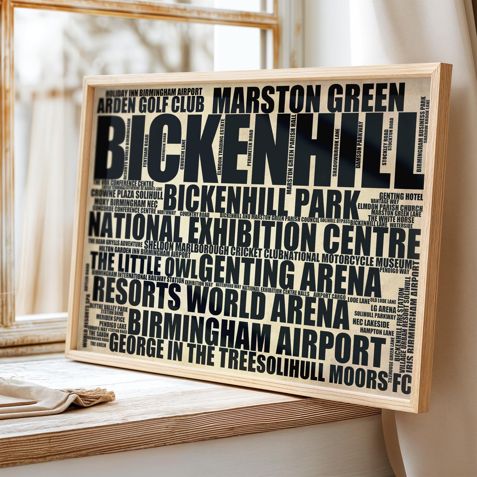 Bickenhill - Premium Typographic Word Cloud Prints, Posters & Gifts