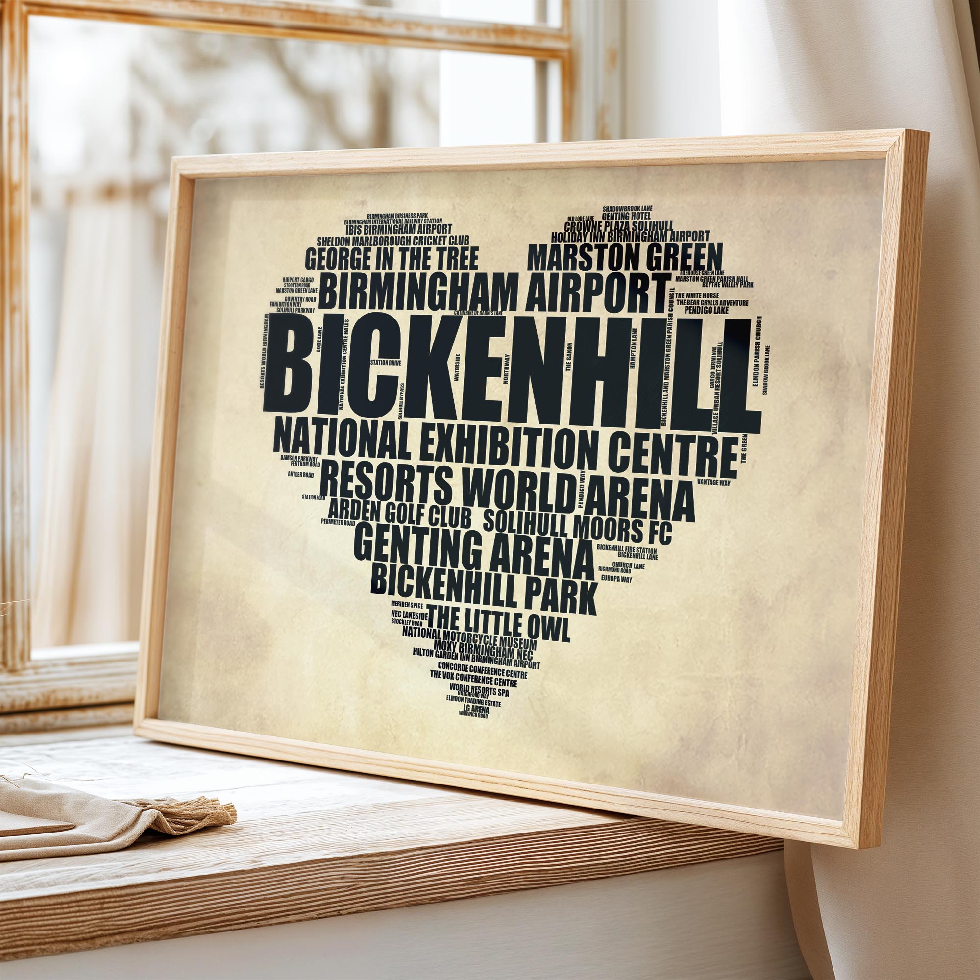 Bickenhill - Premium Typographic Word Cloud Prints, Posters & Gifts