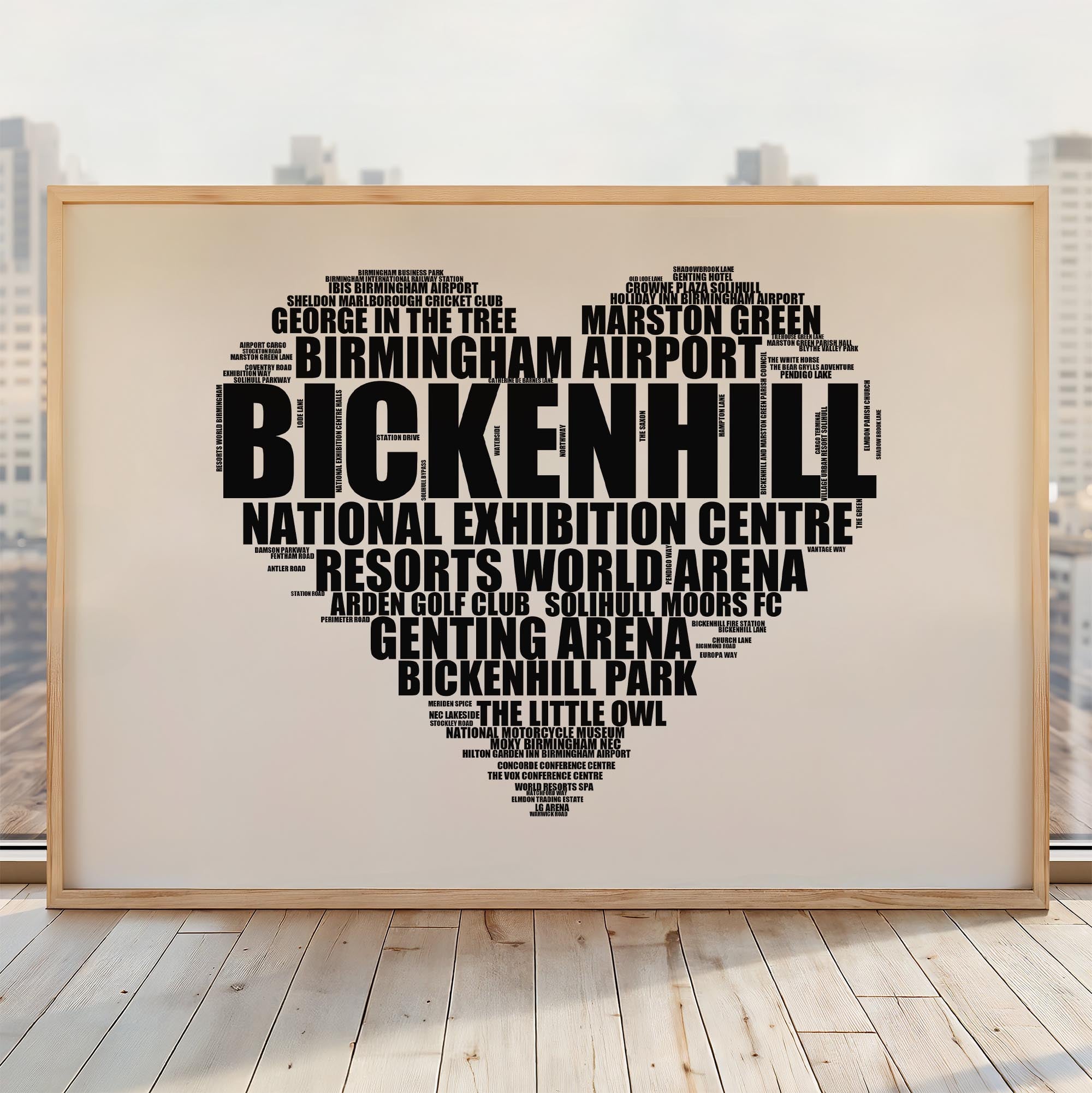 Bickenhill - Premium Typographic Word Cloud Prints, Posters & Gifts