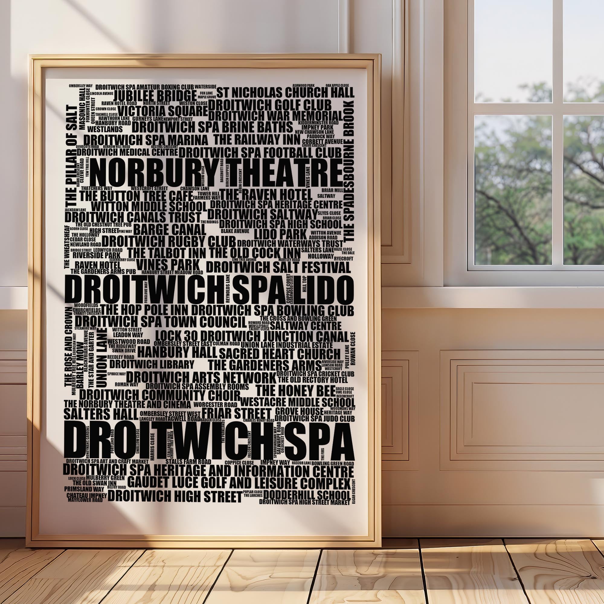 Droitwich Spa - Premium Typographic Word Cloud Prints, Posters & Gifts