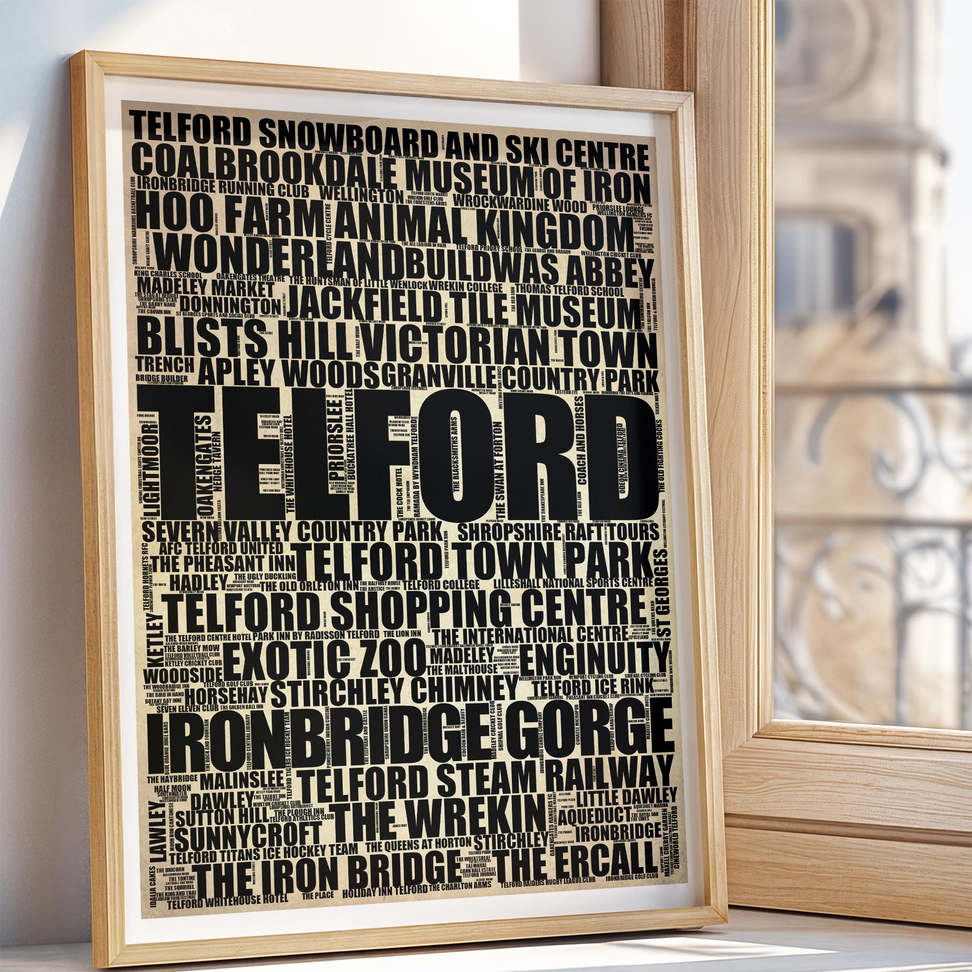 Telford - Premium Typographic Word Cloud Prints, Posters & Gifts