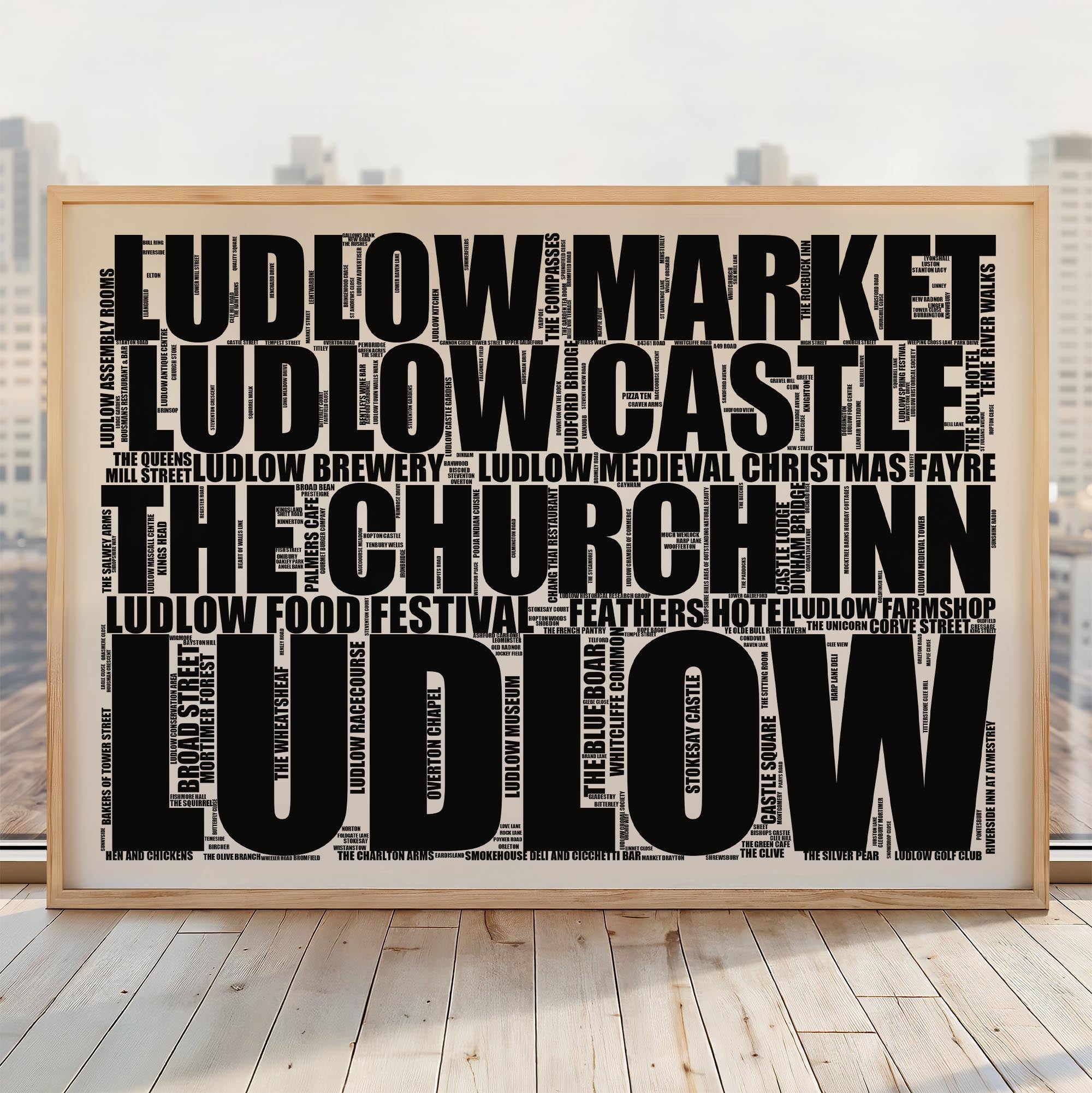 Ludlow - Premium Typographic Word Cloud Prints, Posters & Gifts