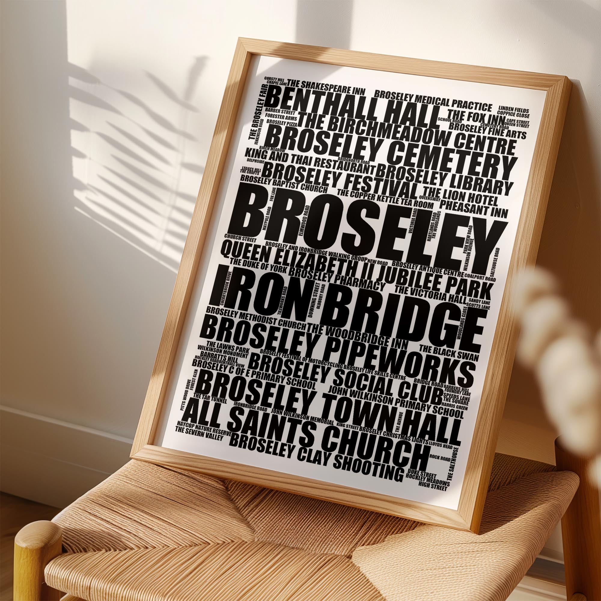 Broseley - Premium Typographic Word Cloud Prints, Posters & Gifts