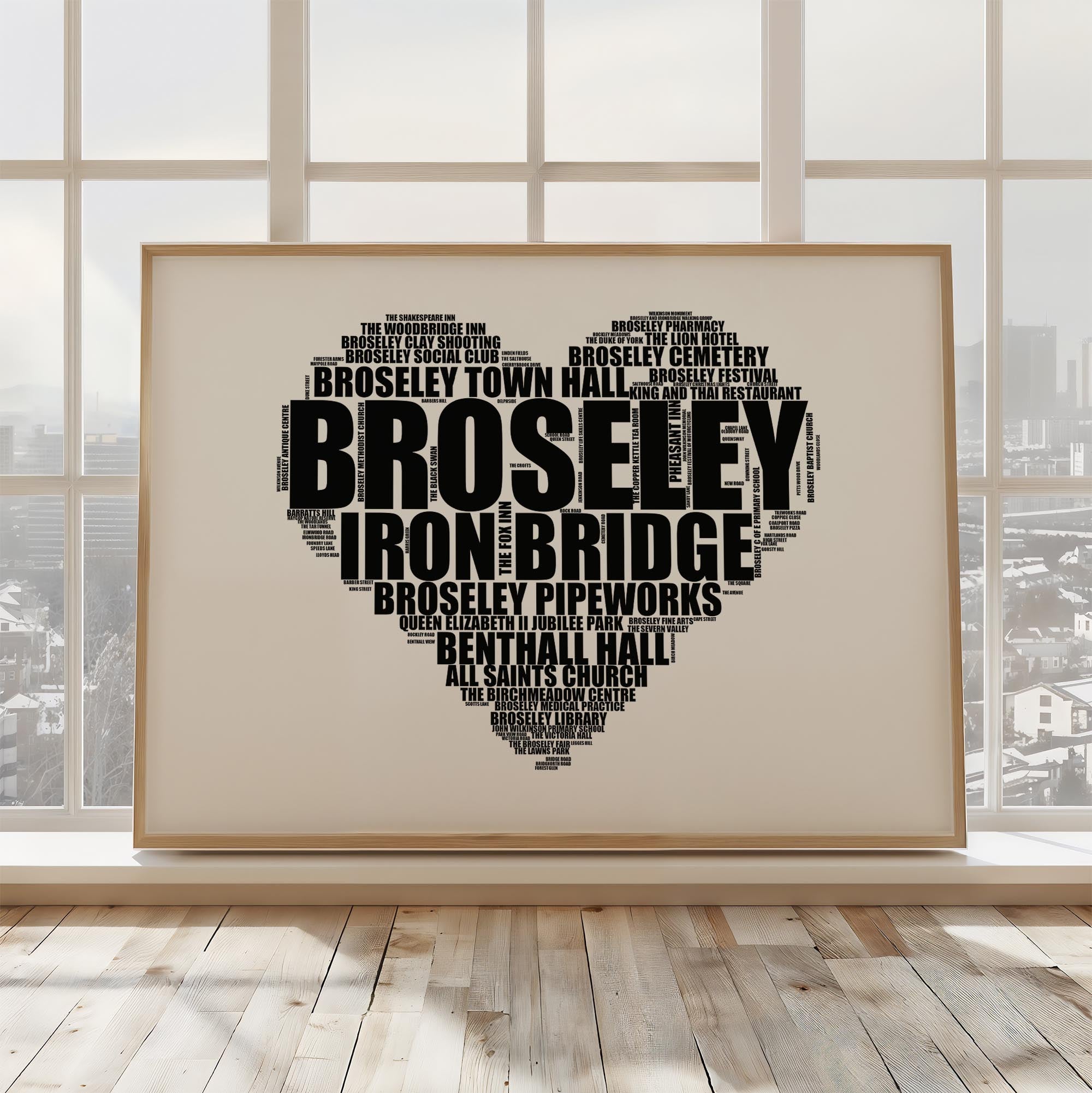 Broseley - Premium Typographic Word Cloud Prints, Posters & Gifts