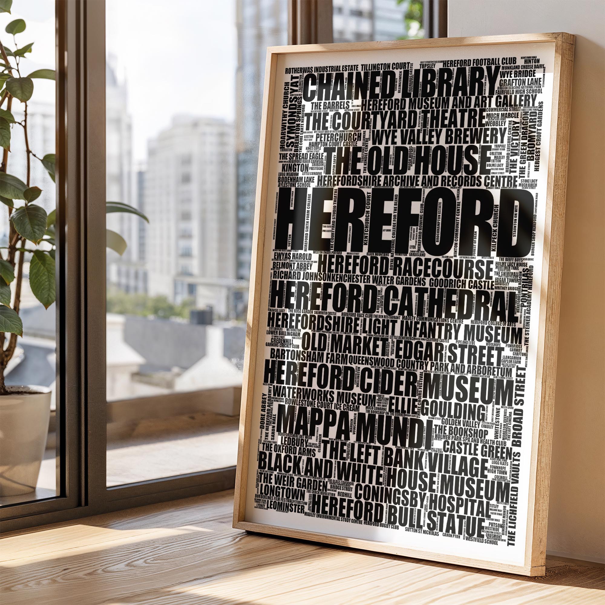 Hereford - Premium Typographic Word Cloud Prints, Posters & Gifts