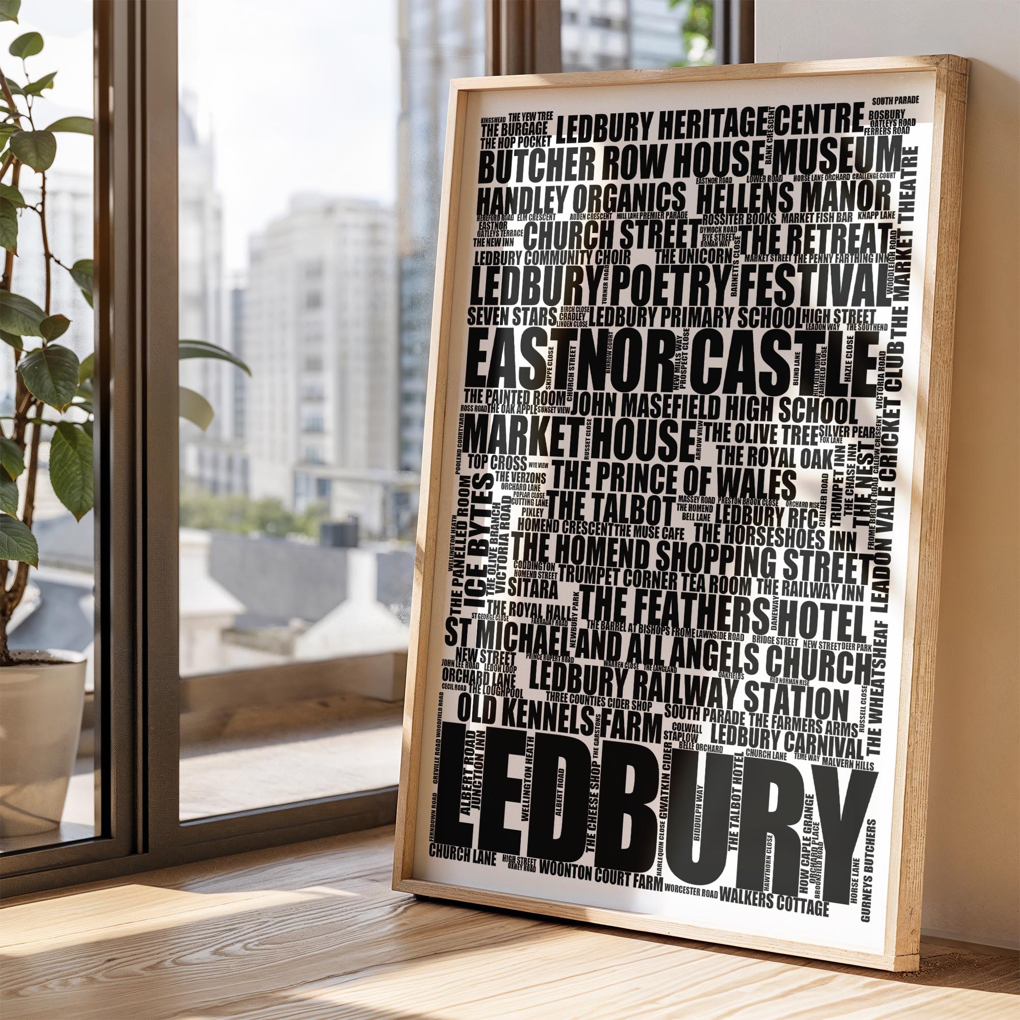 Ledbury - Premium Typographic Word Cloud Prints, Posters & Gifts