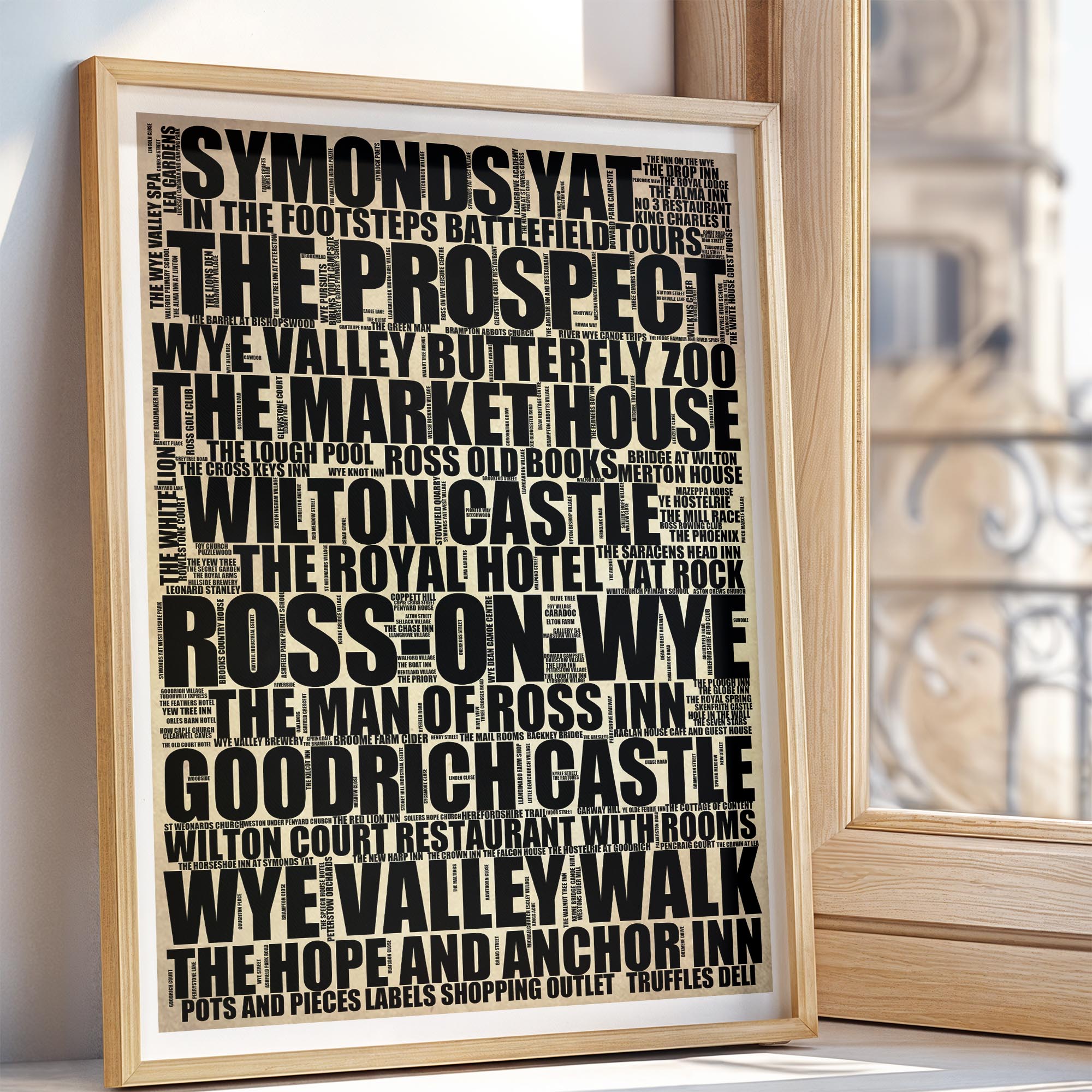 Ross-on-Wye - Premium Typographic Word Cloud Prints, Posters & Gifts