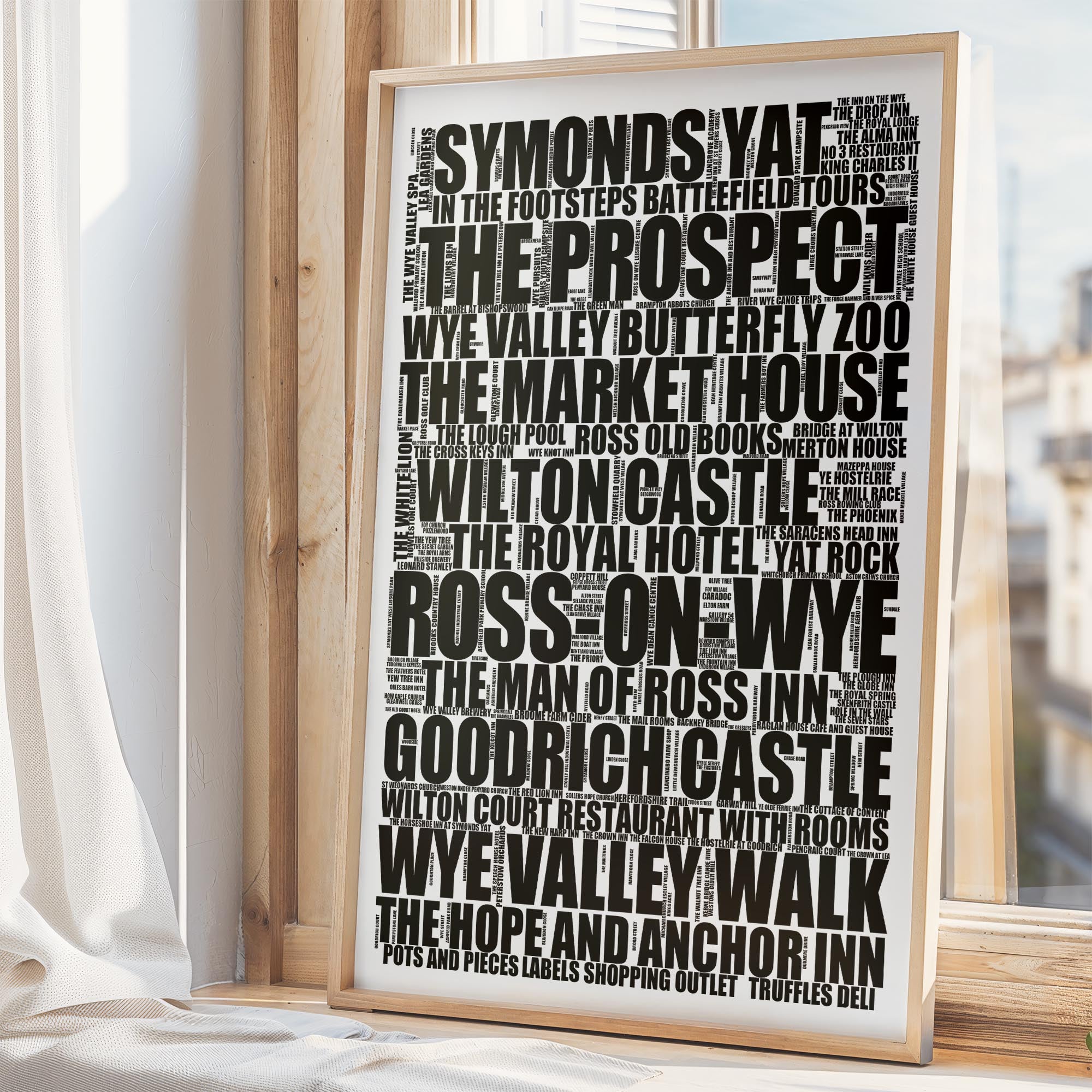 Ross-on-Wye - Premium Typographic Word Cloud Prints, Posters & Gifts