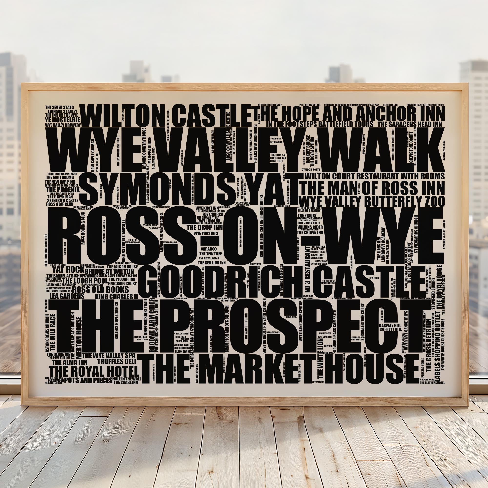 Ross-on-Wye - Premium Typographic Word Cloud Prints, Posters & Gifts