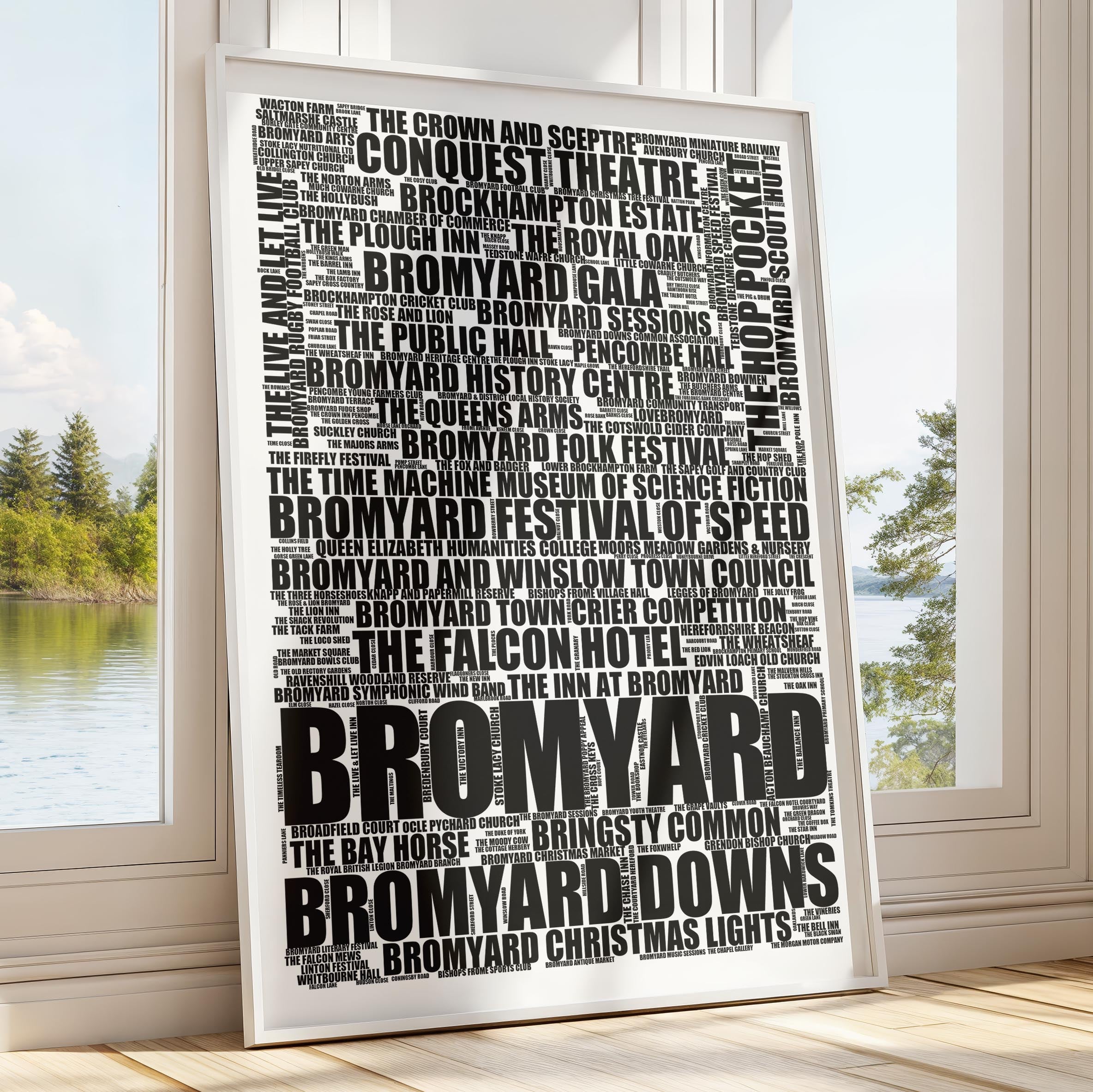 Bromyard - Premium Typographic Word Cloud Prints, Posters & Gifts