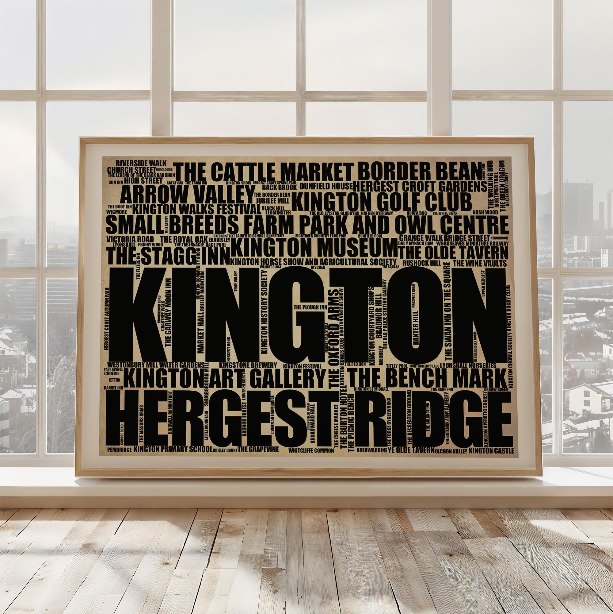 Kington - Premium Typographic Word Cloud Prints, Posters & Gifts
