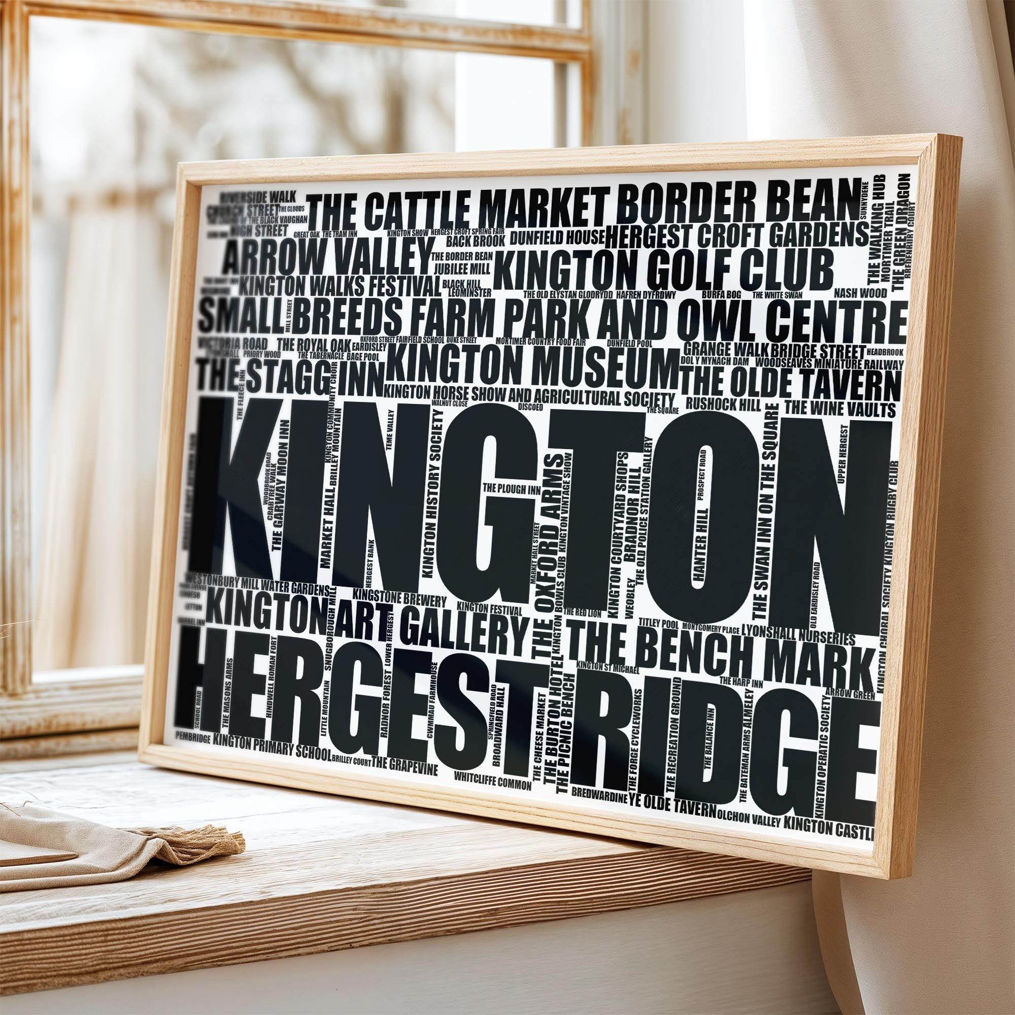 Kington - Premium Typographic Word Cloud Prints, Posters & Gifts