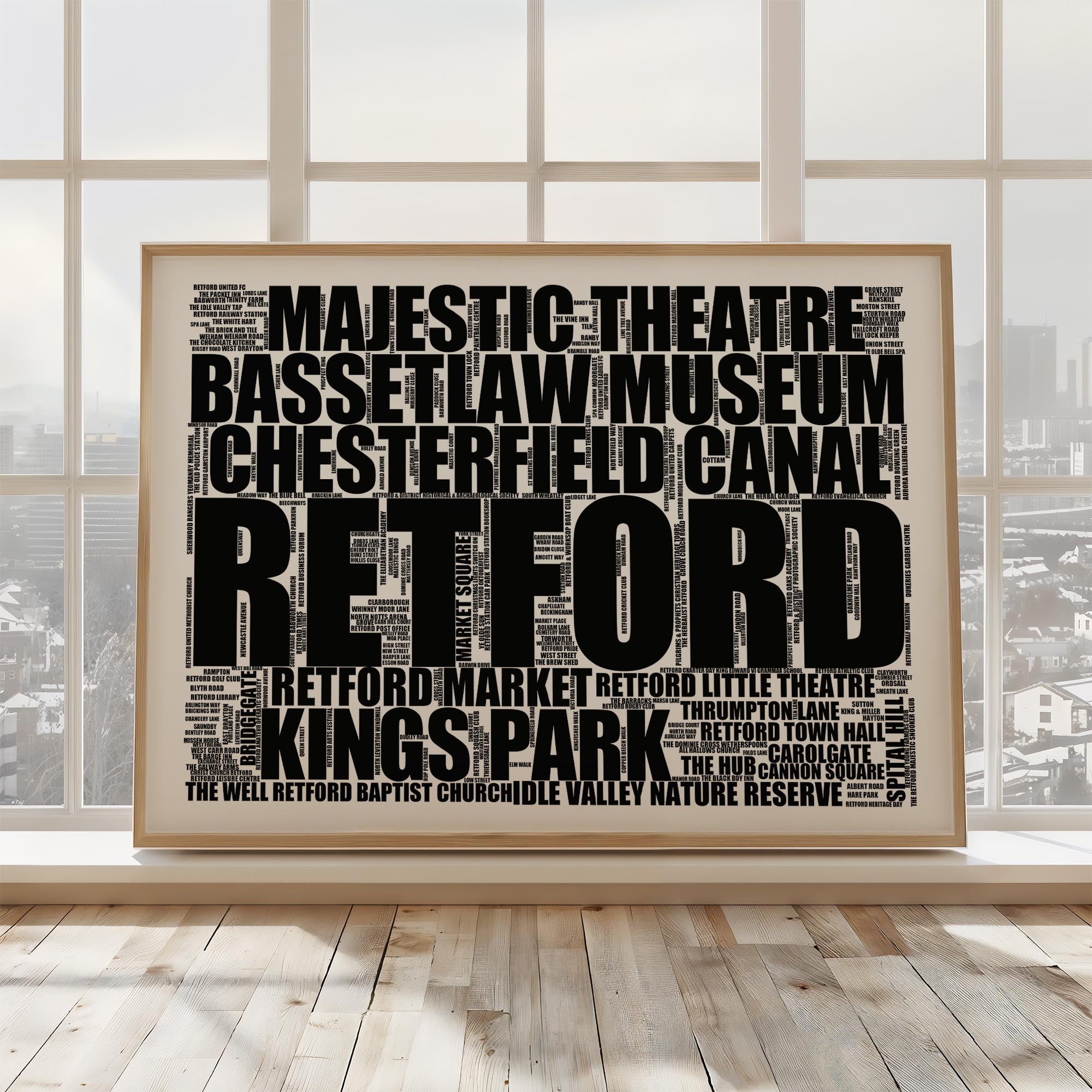 Retford - Premium Typographic Word Cloud Prints, Posters & Gifts