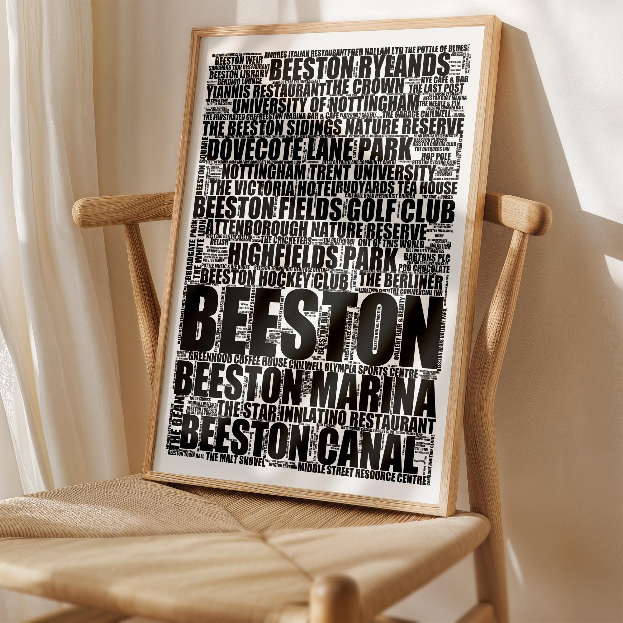 Beeston - Premium Typographic Word Cloud Prints, Posters & Gifts