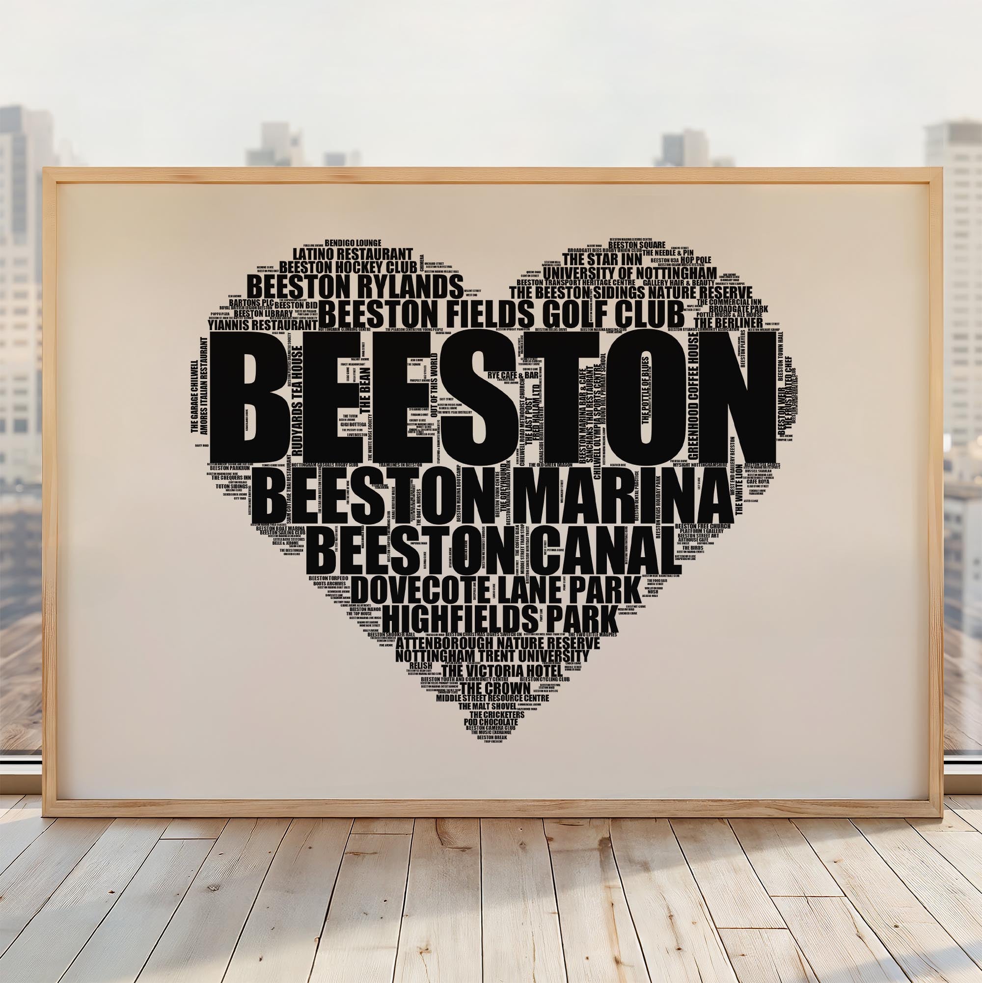 Beeston - Premium Typographic Word Cloud Prints, Posters & Gifts