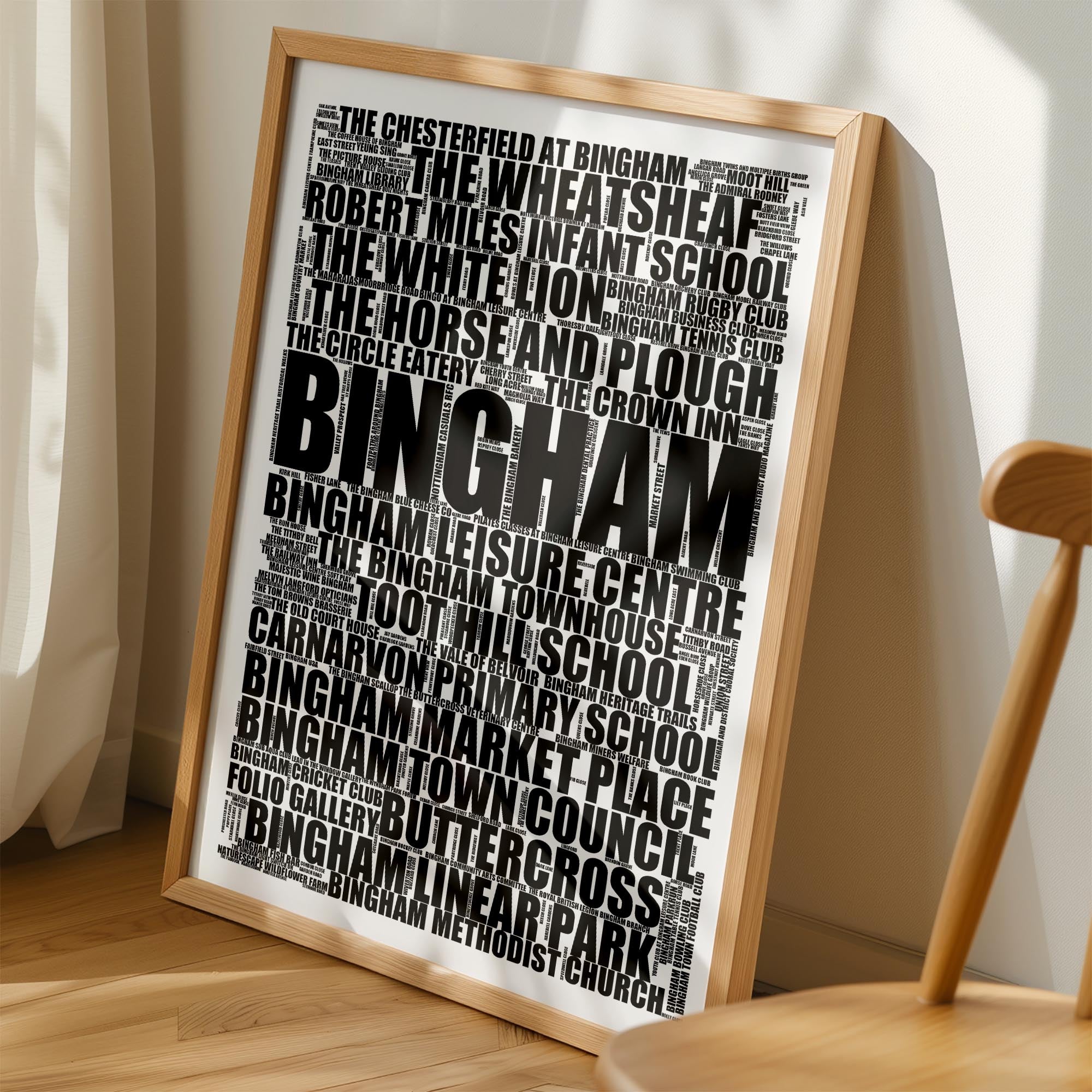 Bingham - Premium Typographic Word Cloud Prints, Posters & Gifts