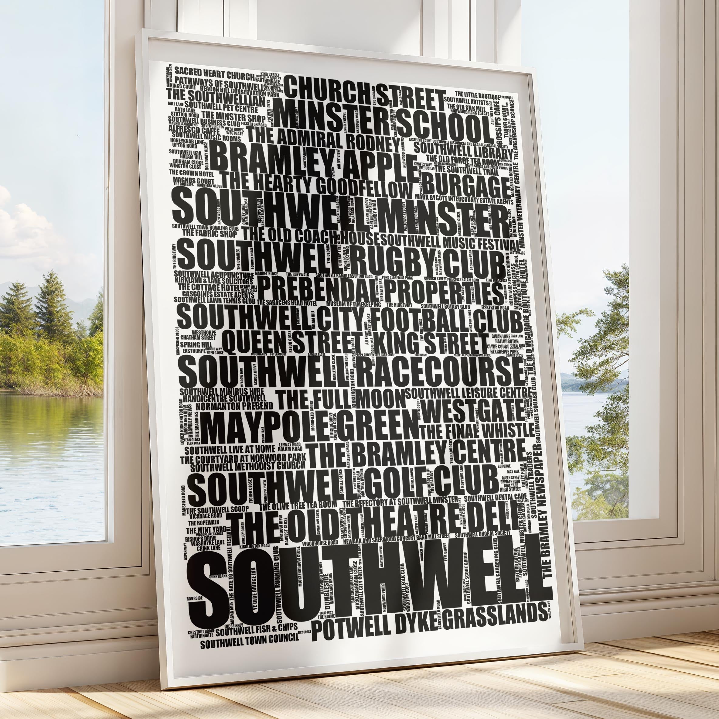 Southwell - Premium Typographic Word Cloud Prints, Posters & Gifts