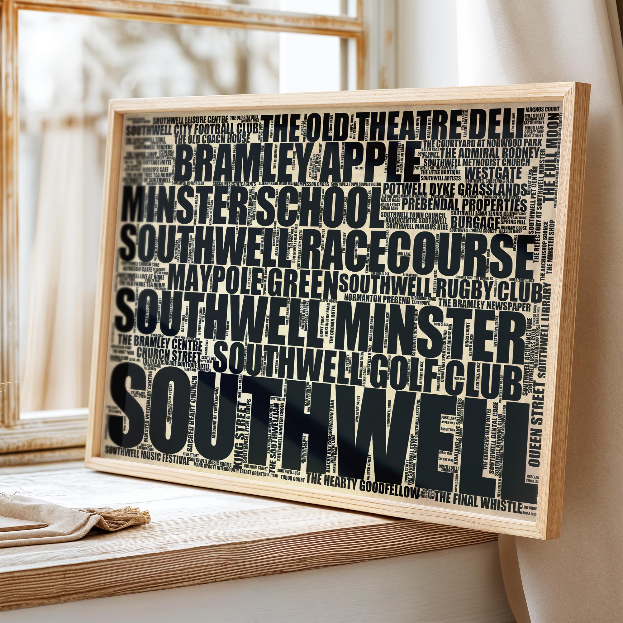 Southwell - Premium Typographic Word Cloud Prints, Posters & Gifts