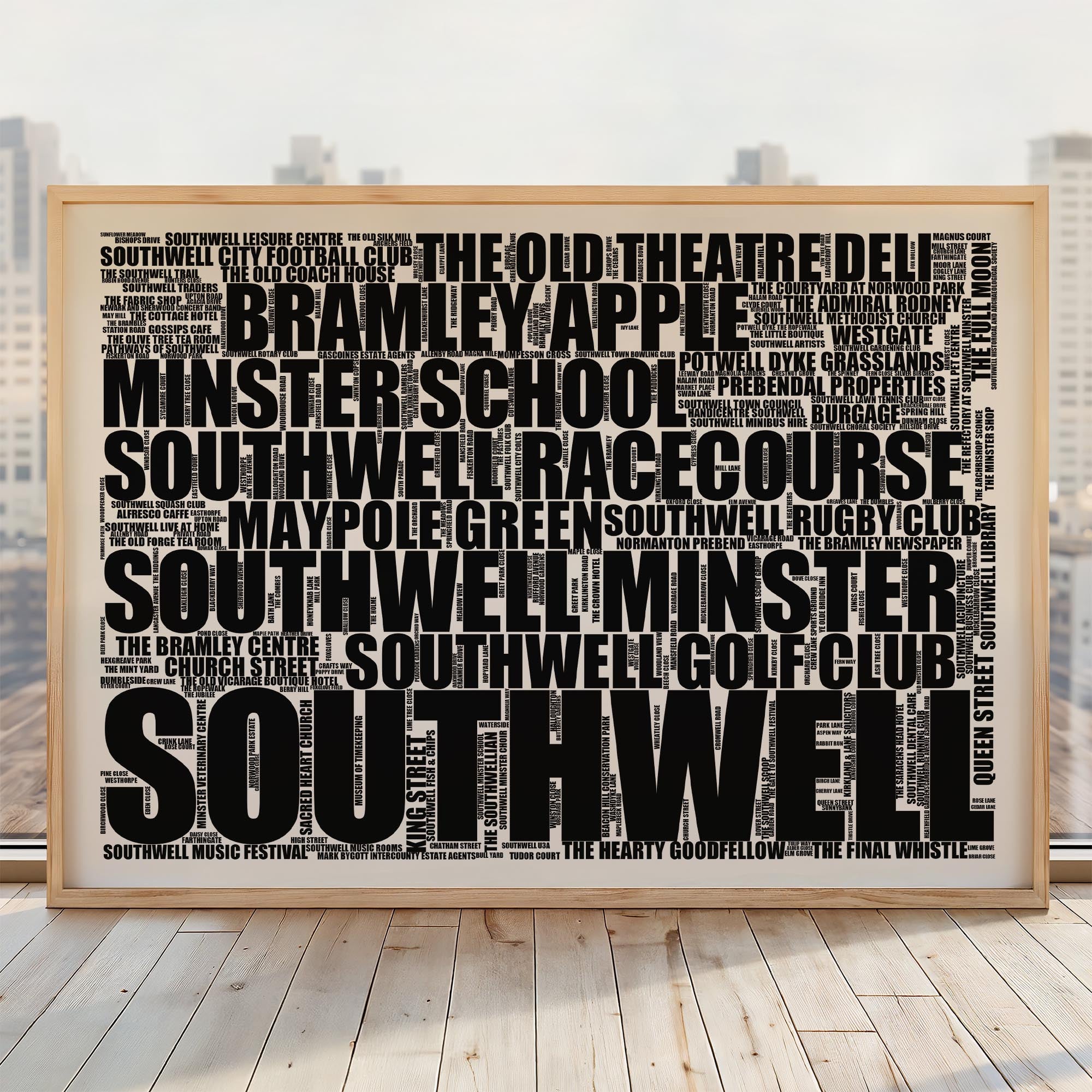 Southwell - Premium Typographic Word Cloud Prints, Posters & Gifts