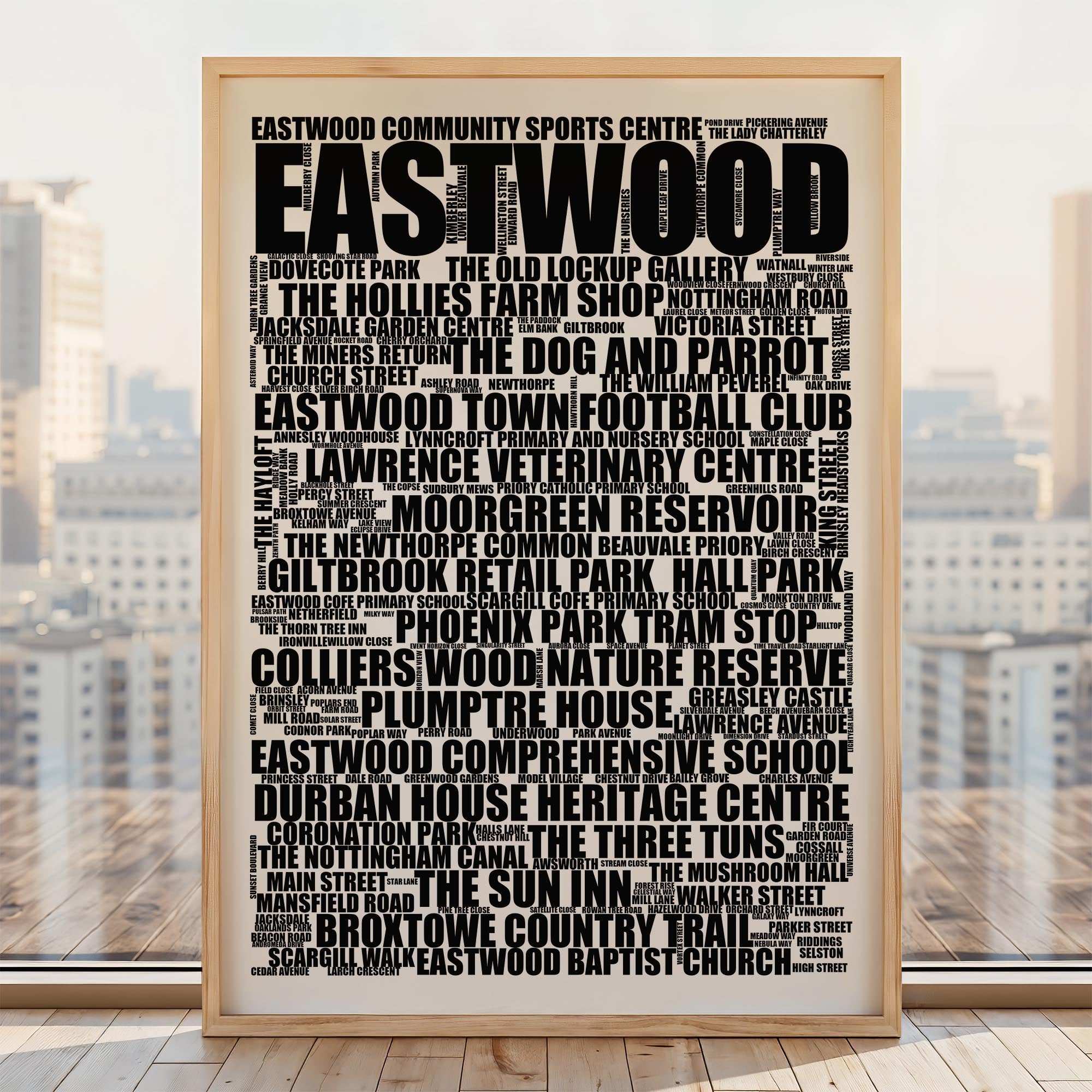 Eastwood - Premium Typographic Word Cloud Prints, Posters & Gifts