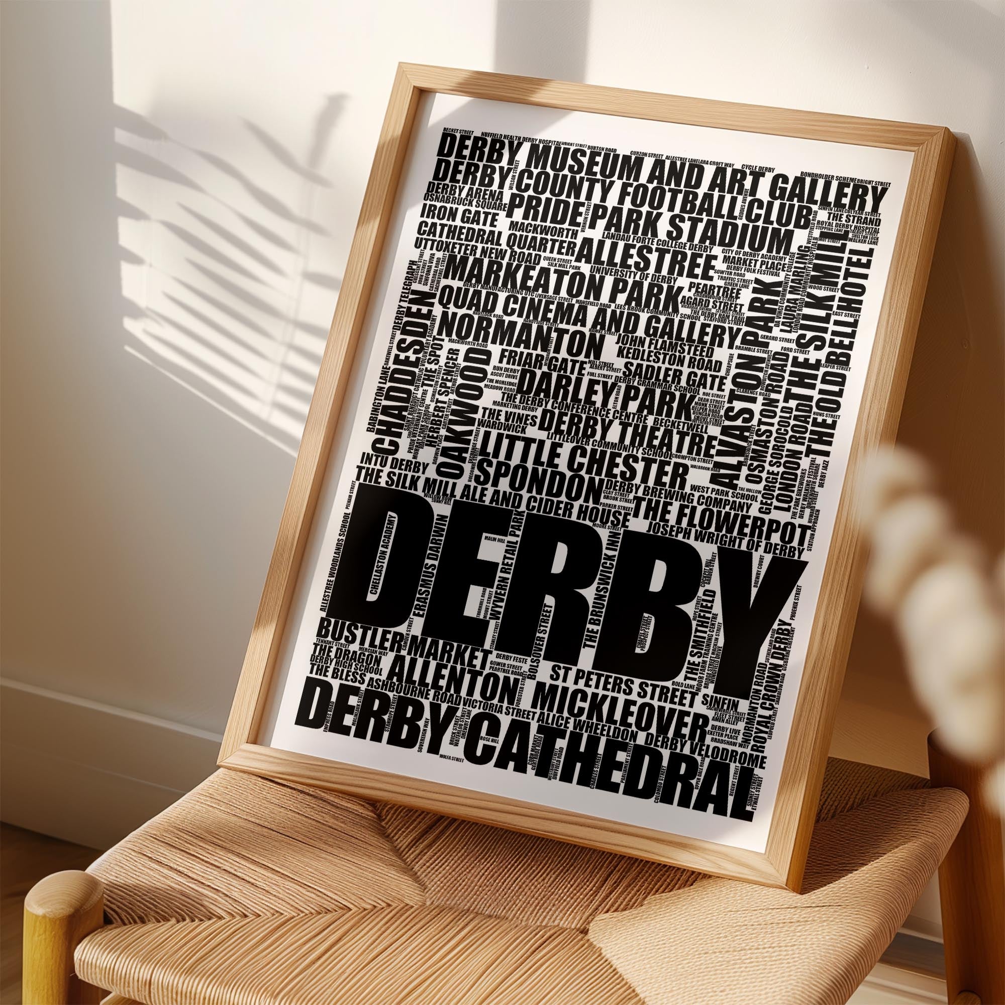 Derby - Premium Typographic Word Cloud Prints, Posters & Gifts