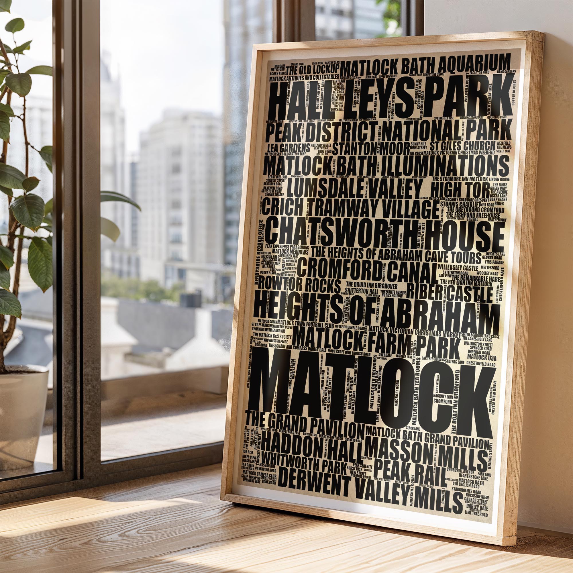 Matlock - Premium Typographic Word Cloud Prints, Posters & Gifts