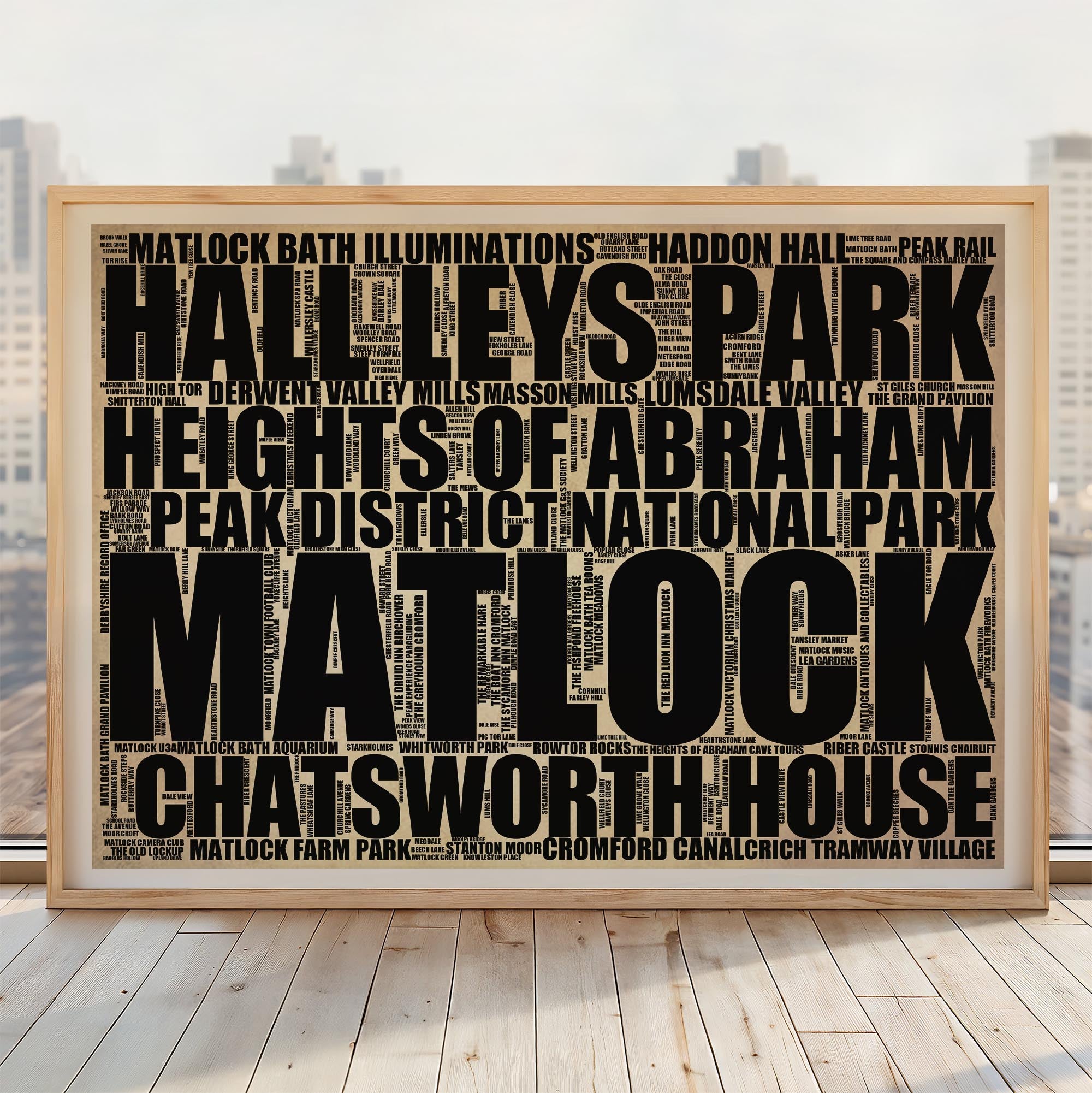 Matlock - Premium Typographic Word Cloud Prints, Posters & Gifts