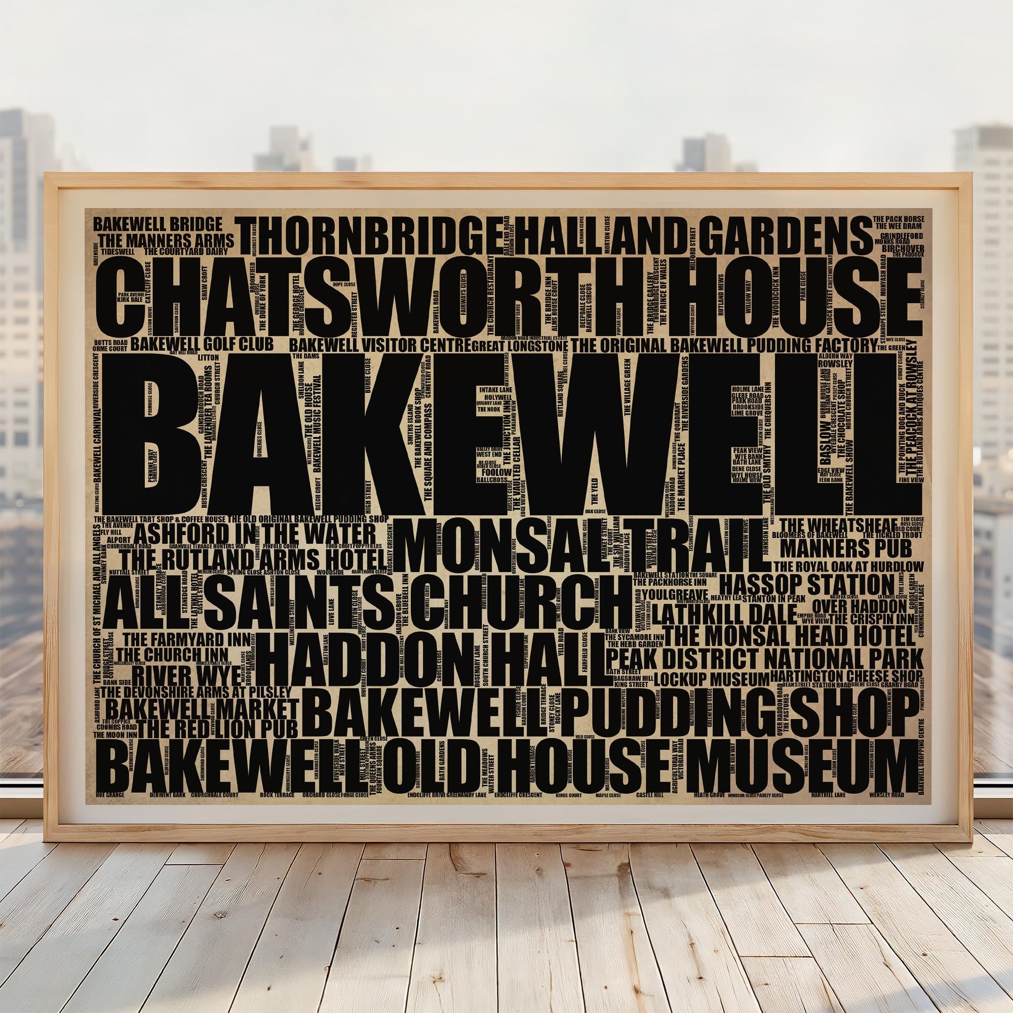 Bakewell - Premium Typographic Word Cloud Prints, Posters & Gifts